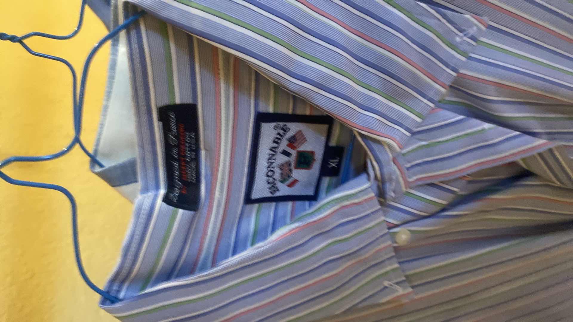 Photo 1 of 10-  DESIGNER SHORT SLEEVE DRESS SHIRTS SIZE  17, 17 1/2 & X LARGE (SOME WITH TAGS)