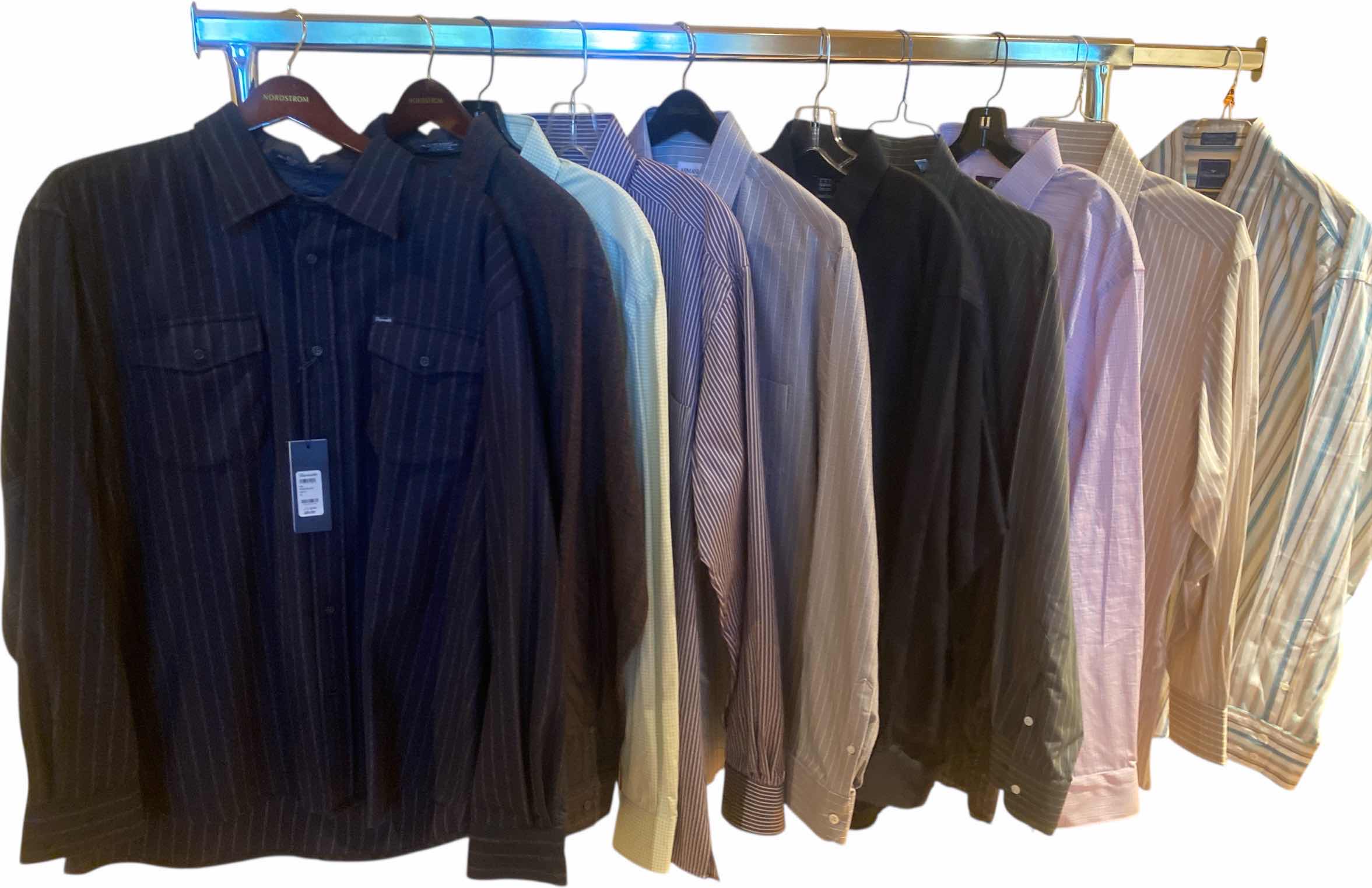 Photo 1 of 10 -  DESIGNER LONG SLEEVE DRESS SHIRTS SIZE  17, 17 1/2 & X LARGE (SOME WITH TAGS)