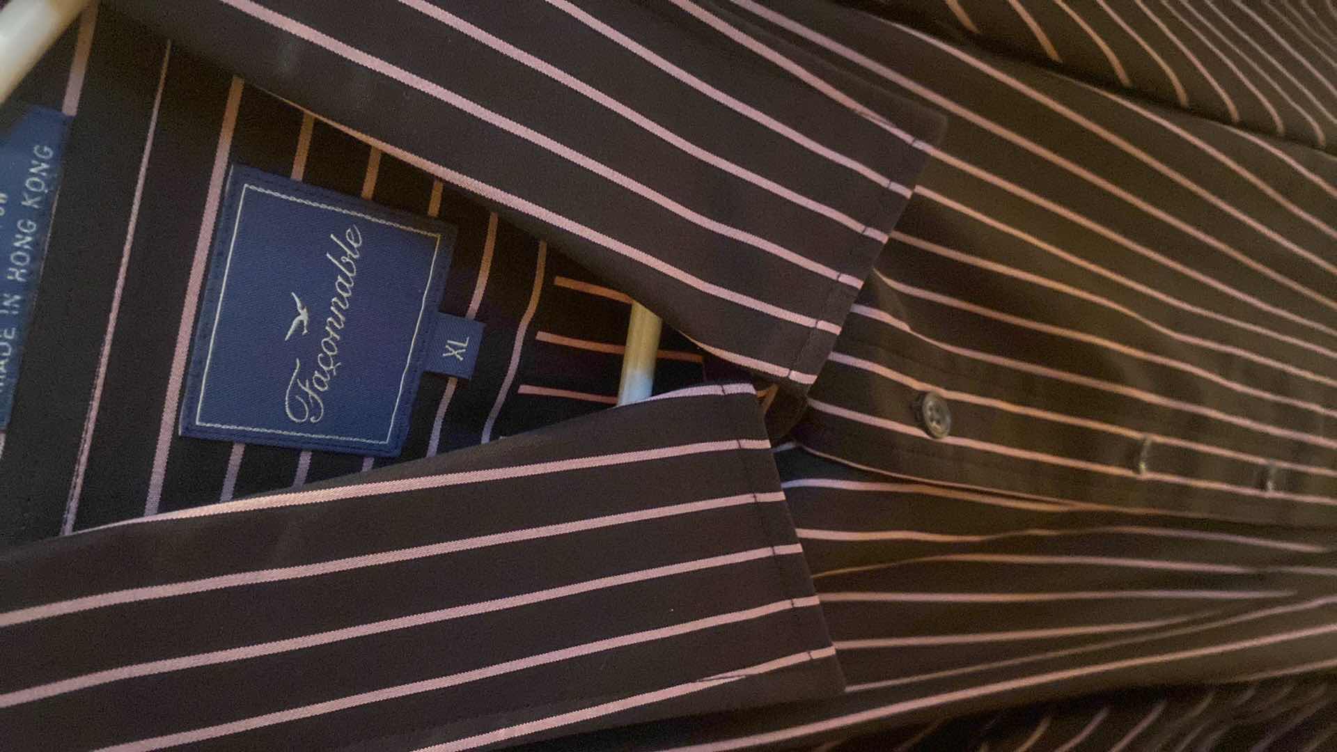 Photo 1 of 10-  DESIGNER LONG SLEEVE DRESS SHIRTS SIZE  17, 17 1/2 & X LARGE (SOME WITH TAGS)