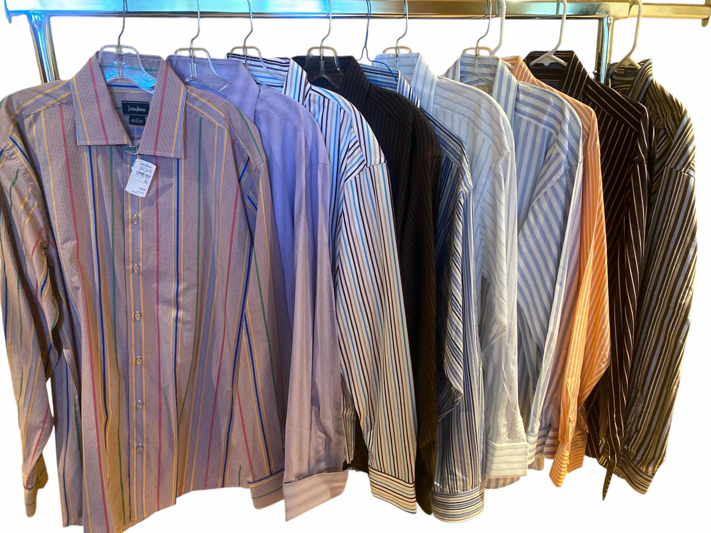Photo 1 of 10-  DESIGNER LONG SLEEVE DRESS SHIRTS SIZE  17, 17 1/2 & X LARGE (SOME WITH TAGS)