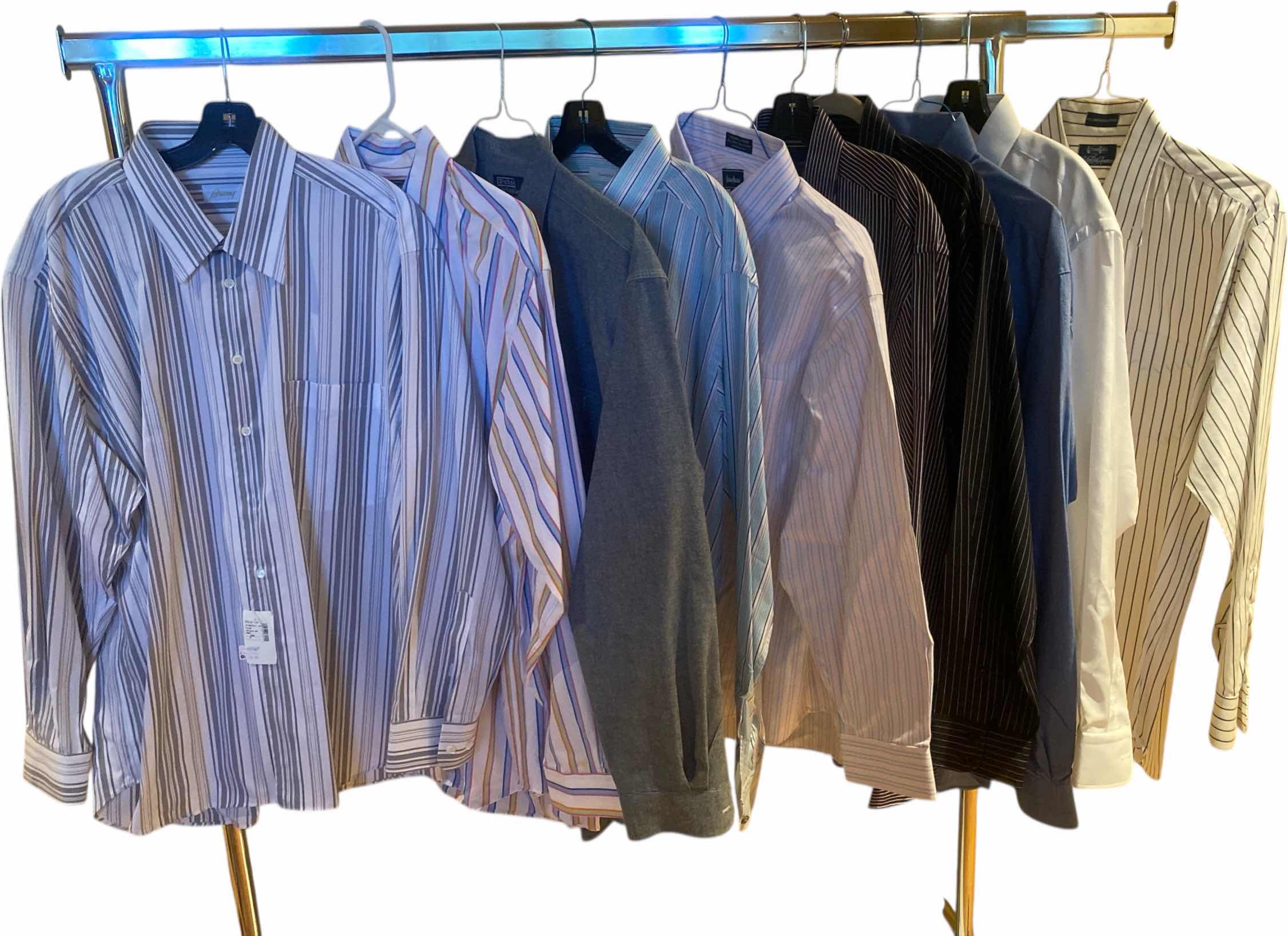 Photo 1 of 10-  DESIGNER LONG SLEEVE DRESS SHIRTS SIZE  17, 17 1/2 & X LARGE (SOME WITH TAGS)
