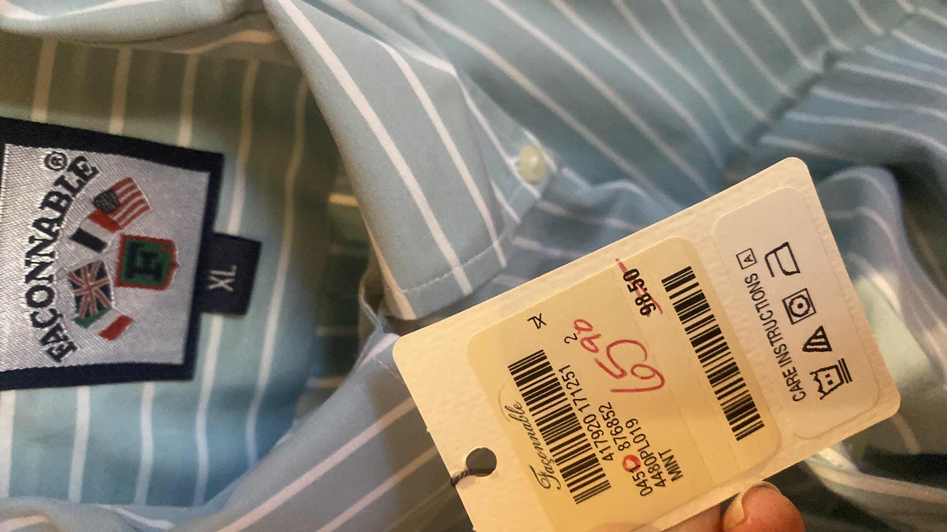 Photo 1 of 10-  DESIGNER LONG SLEEVE DRESS SHIRTS SIZE  17, 17 1/2 & X LARGE (SOME WITH TAGS)