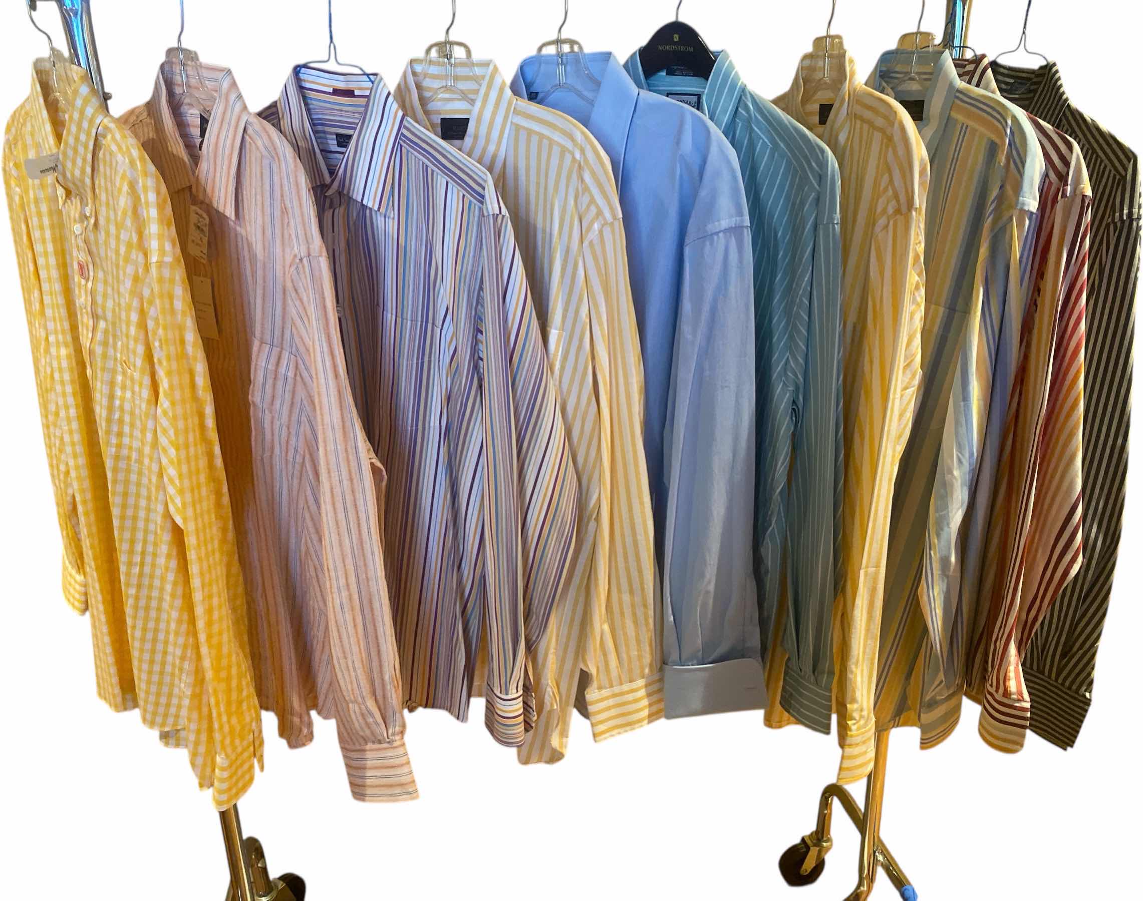 Photo 1 of 10-  DESIGNER LONG SLEEVE DRESS SHIRTS SIZE  17, 17 1/2 & X LARGE (SOME WITH TAGS)