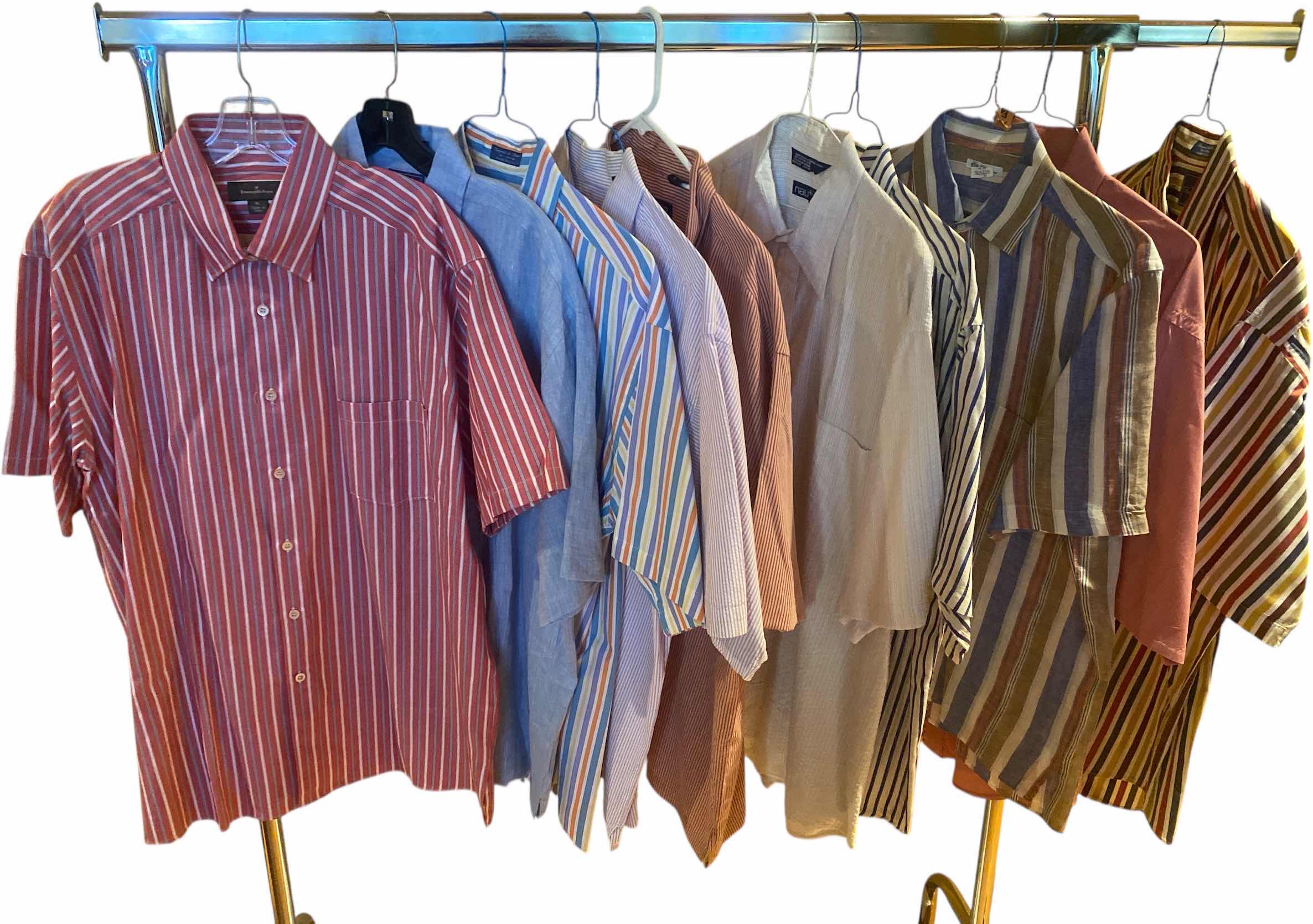 Photo 1 of 10-  DESIGNER SHORT SLEEVE DRESS SHIRTS SIZE  17, 17 1/2 & X LARGE (SOME WITH TAGS)