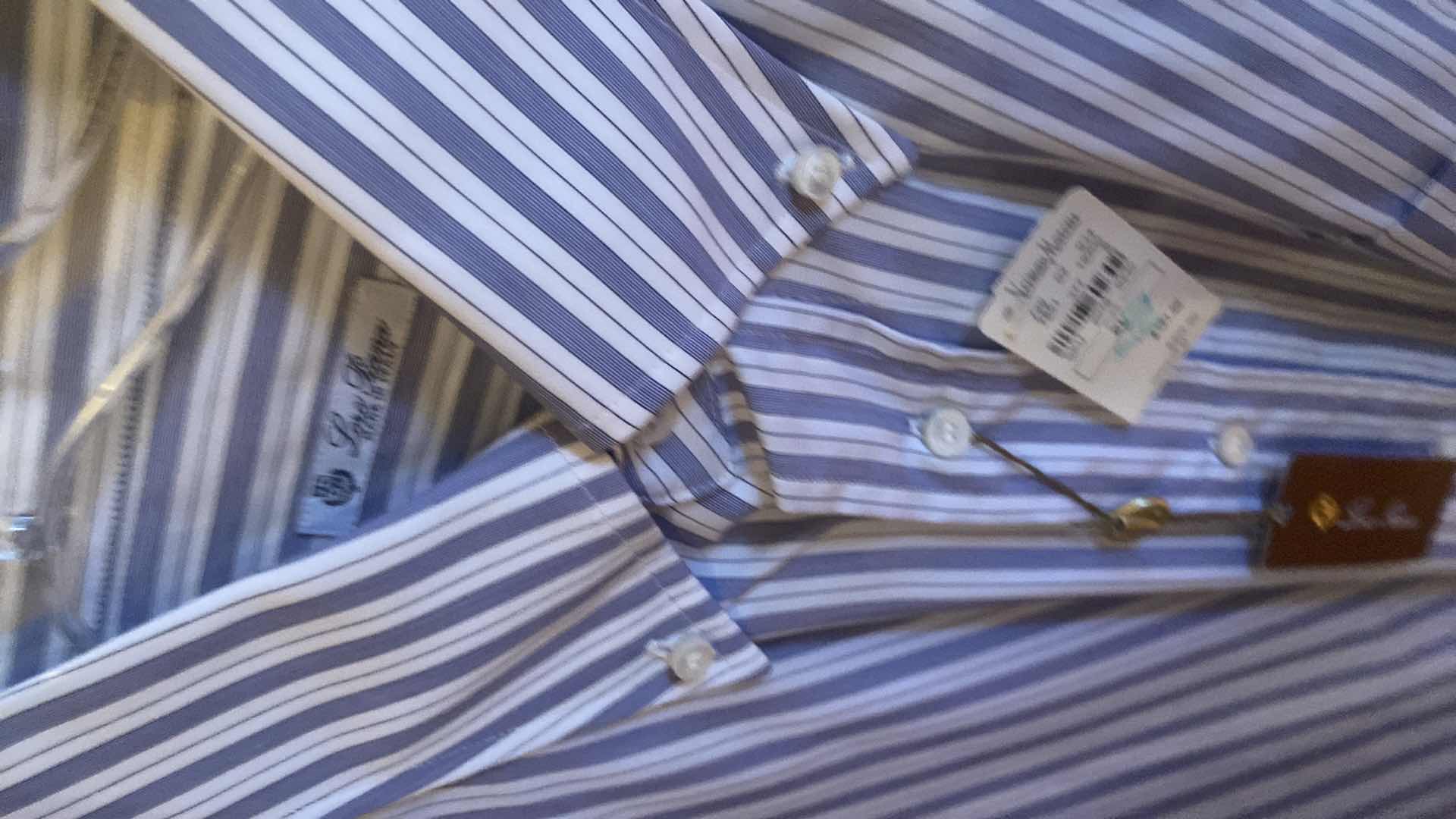 Photo 1 of 10-  DESIGNER LONG SLEEVE DRESS SHIRTS SIZE  17 1/2 & X LARGE (SOME WITH TAGS)