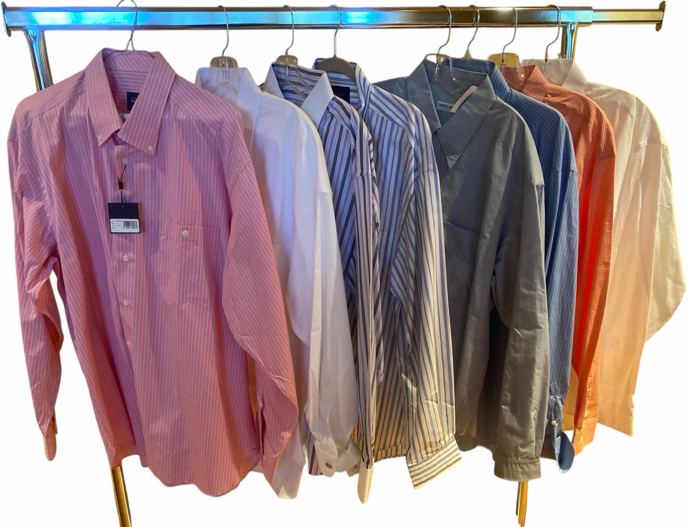 Photo 1 of 8 - DESIGNER LONG SLEEVE DRESS SHIRTS SIZE  17, 17 1/2 & X LARGE (SOME WITH TAGS)