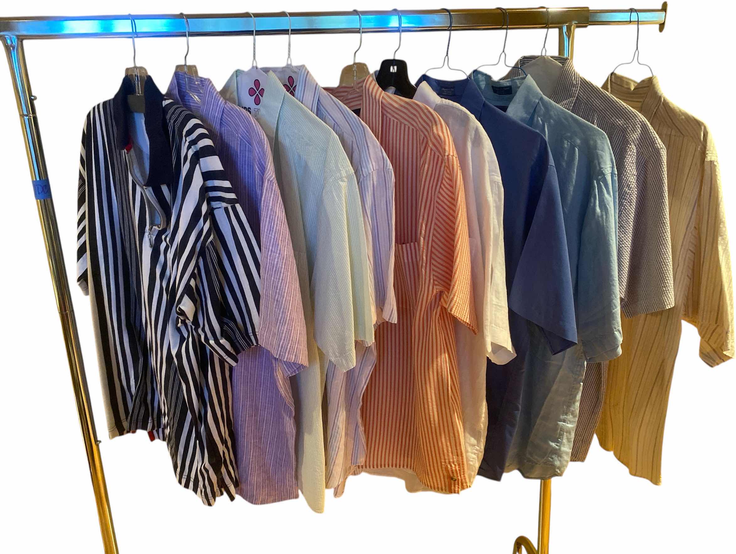Photo 1 of 10-  DESIGNER SHORT SLEEVE SHIRTS SIZE  17, 17 1/2 & LARGE (SOME WITH TAGS)