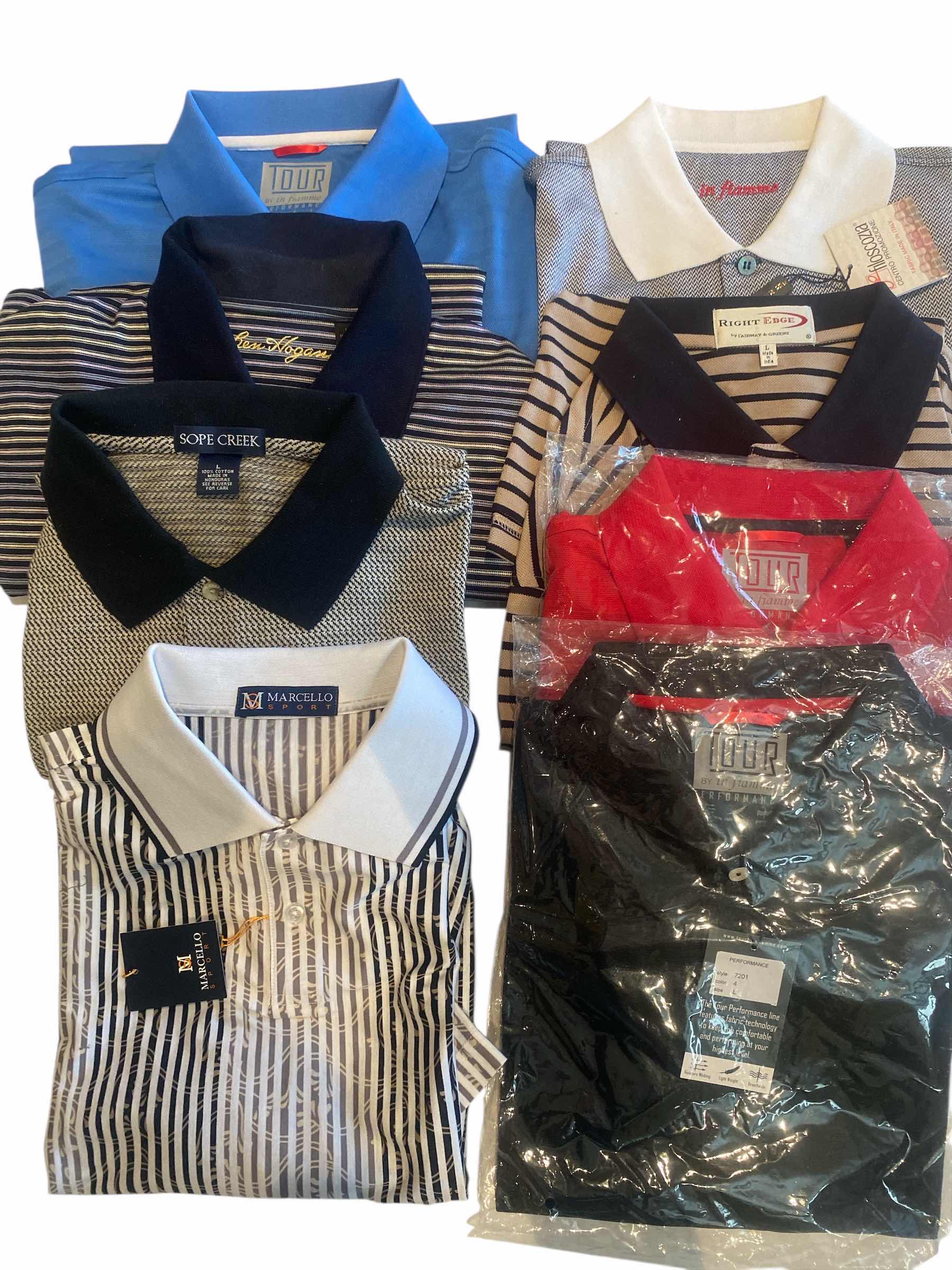 Photo 1 of 8 - GOLF & CASUAL MEN’S SHIRTS SIZE L (MOST ARE NEW)