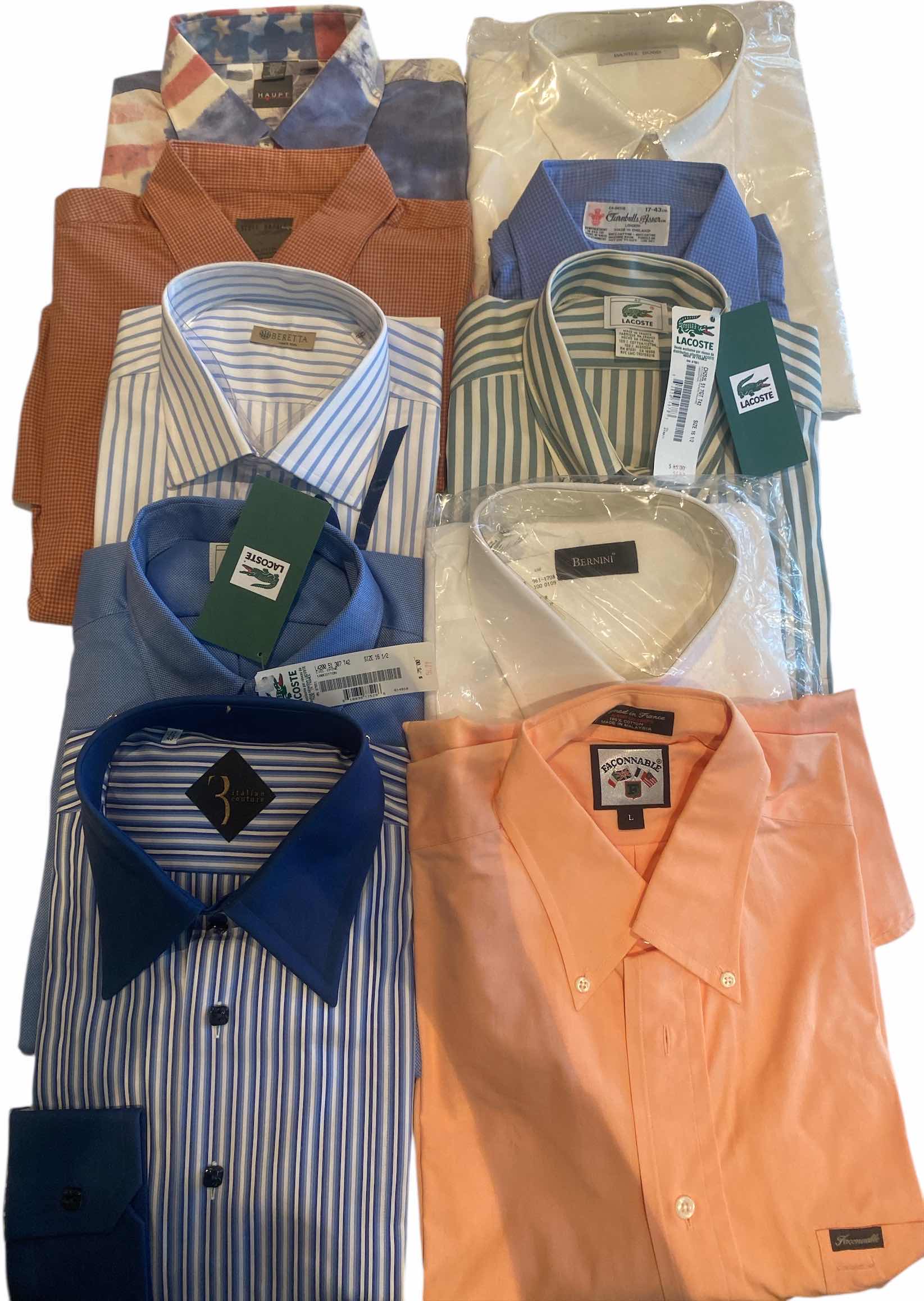 Photo 1 of 10 - LONG SLEEVE BUTTON DOWN MEN’S SHIRTS SIZE L (MOST ARE NEW)