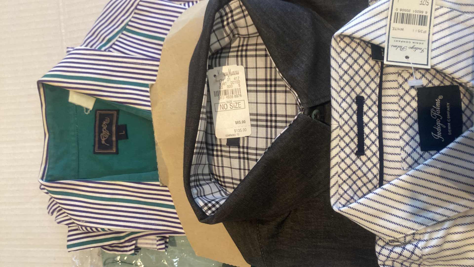 Photo 1 of 10 - DESIGNER LONG SLEEVE BUTTON DOWN MEN’S SHIRTS SIZE L (MOST ARE NEW)