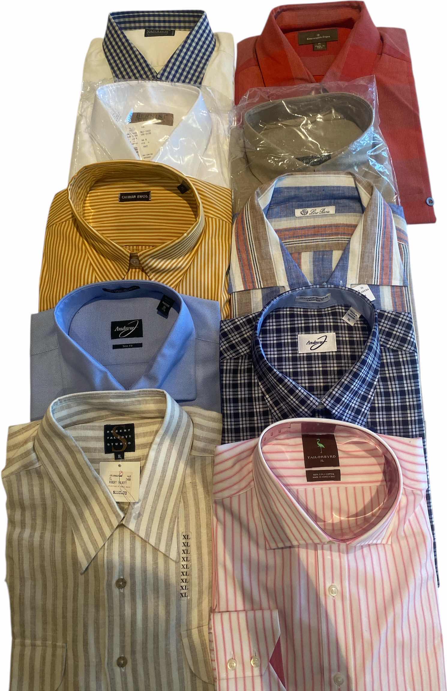 Photo 1 of 10 - DESIGNER LONG SLEEVE BUTTON DOWN MEN’S SHIRTS SIZE XL (MOST ARE NEW)