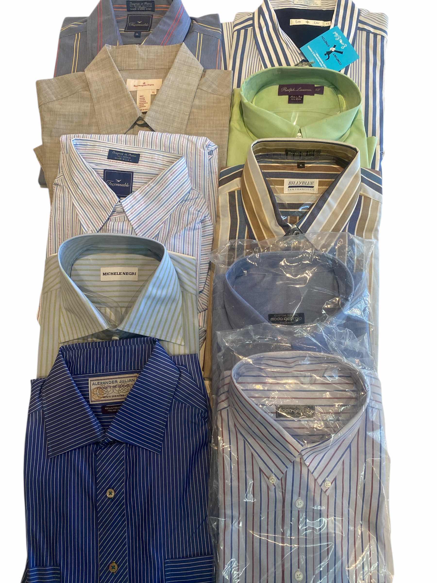 Photo 1 of 10 - DESIGNER LONG SLEEVE BUTTON DOWN MEN’S SHIRTS SIZE XL (MOST ARE NEW)