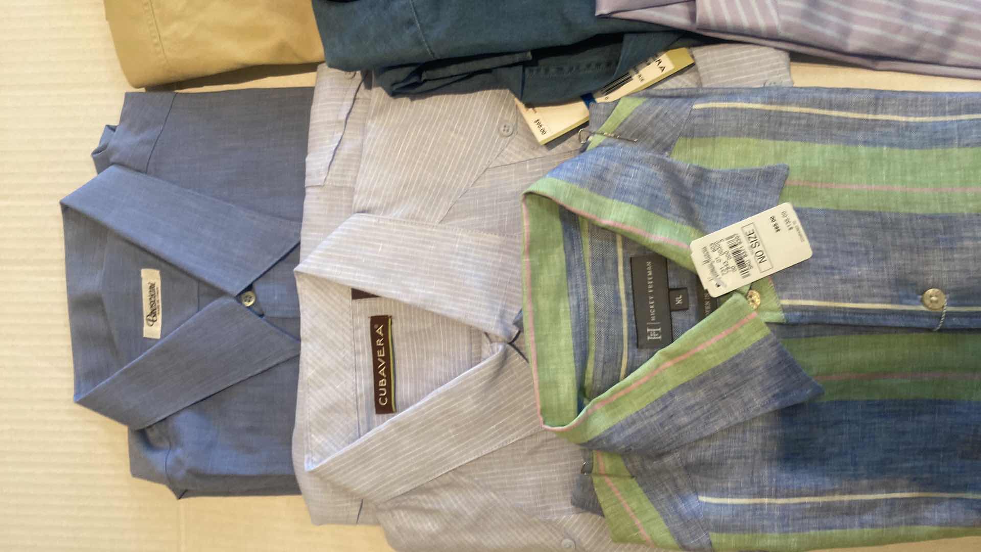 Photo 1 of 6- DESIGNER LONG SLEEVE BUTTON DOWN MEN’S SHIRTS SIZE XL (MOST ARE NEW)