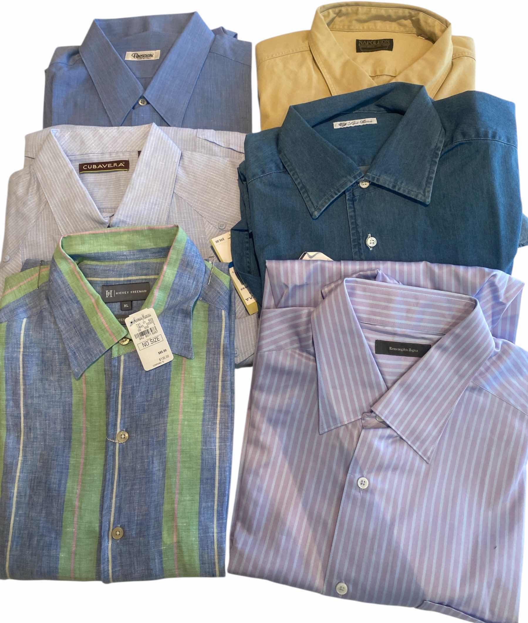 Photo 1 of 6- DESIGNER LONG SLEEVE BUTTON DOWN MEN’S SHIRTS SIZE XL (MOST ARE NEW)