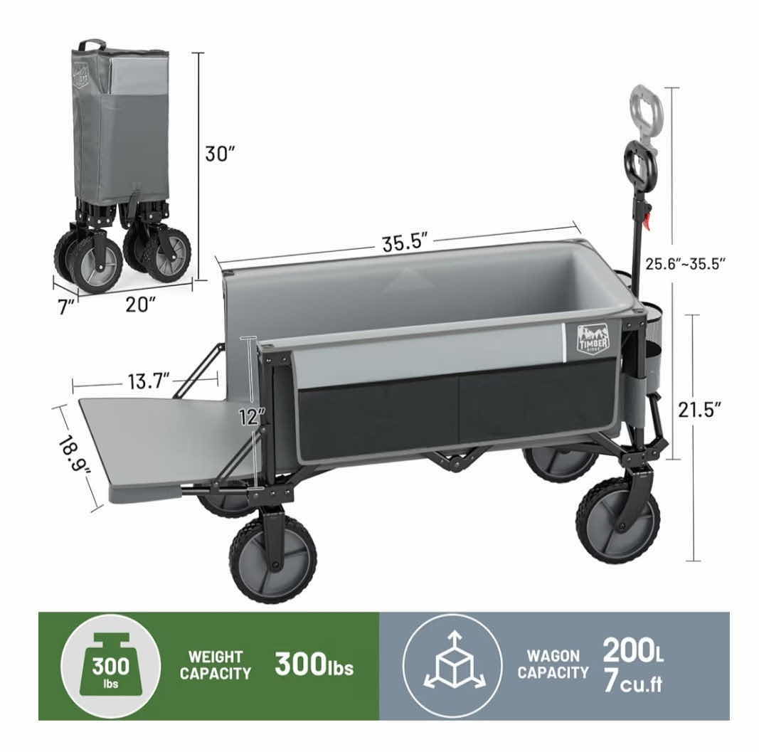 Photo 1 of NEW TIMBER RIDGE COLLAPSABLE, EXPANDABLE WAGON WITH BRAKE, & COVER
