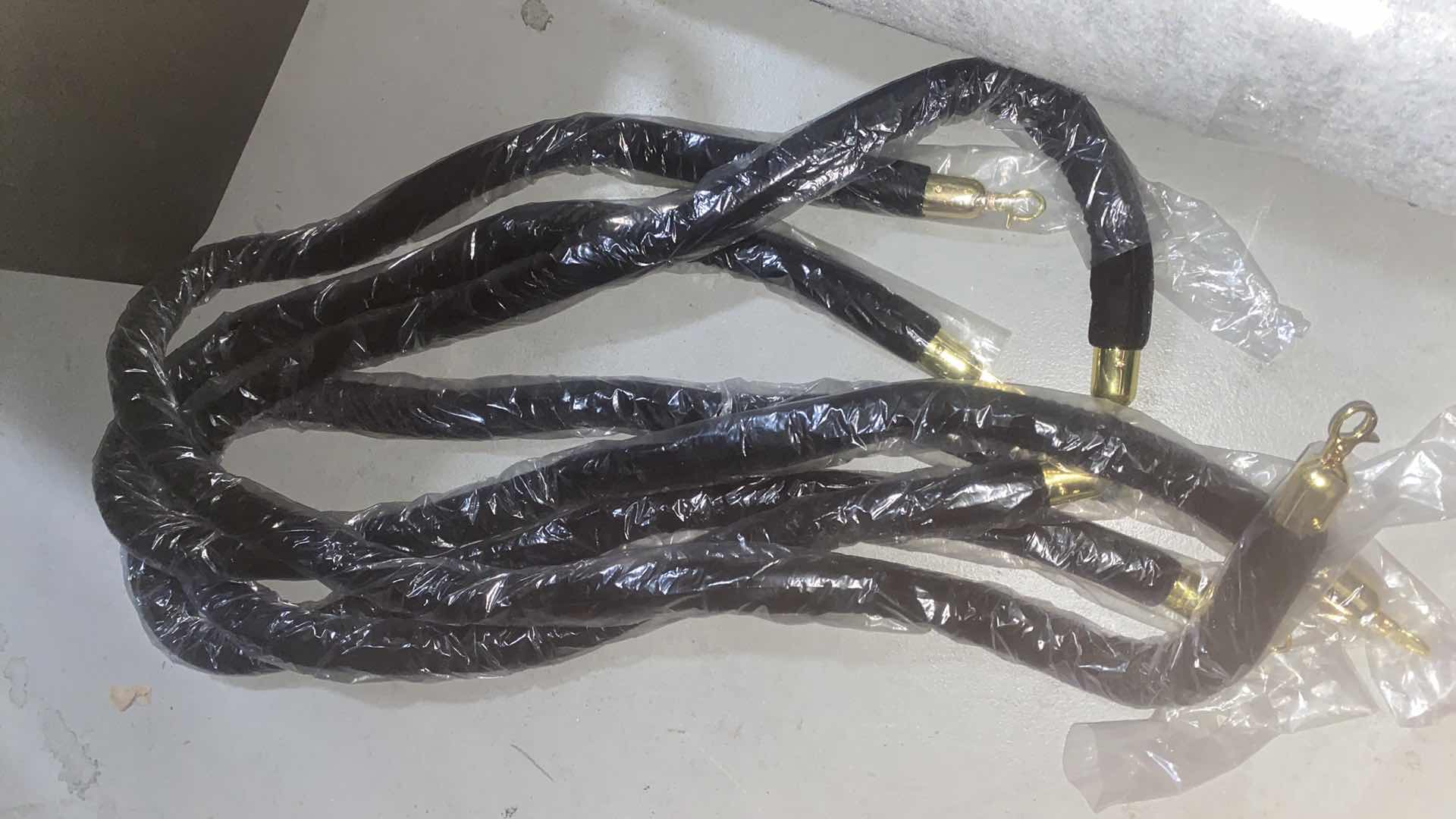 Photo 1 of NEW - $80 4 - BLACK & GOLD VELVET CROWD CONTROL ROPES FOR STANCIONS 6’