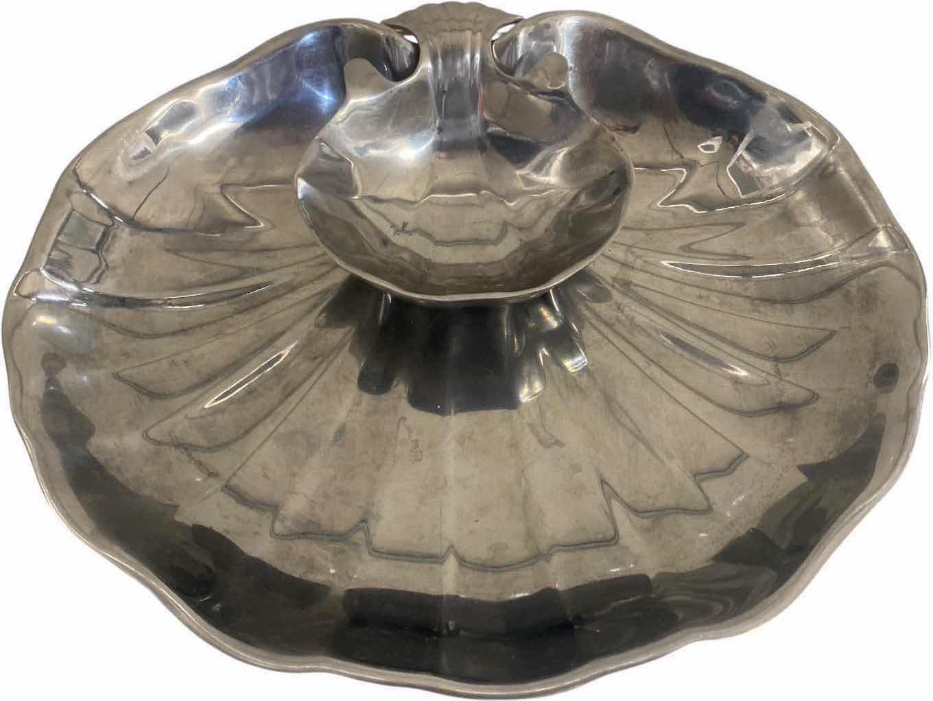 Photo 1 of $100 VINTAGE WILTON ARMETALE 2 PIECE RELISH/SEAFOOD TRAY WITH DIP HOLDER