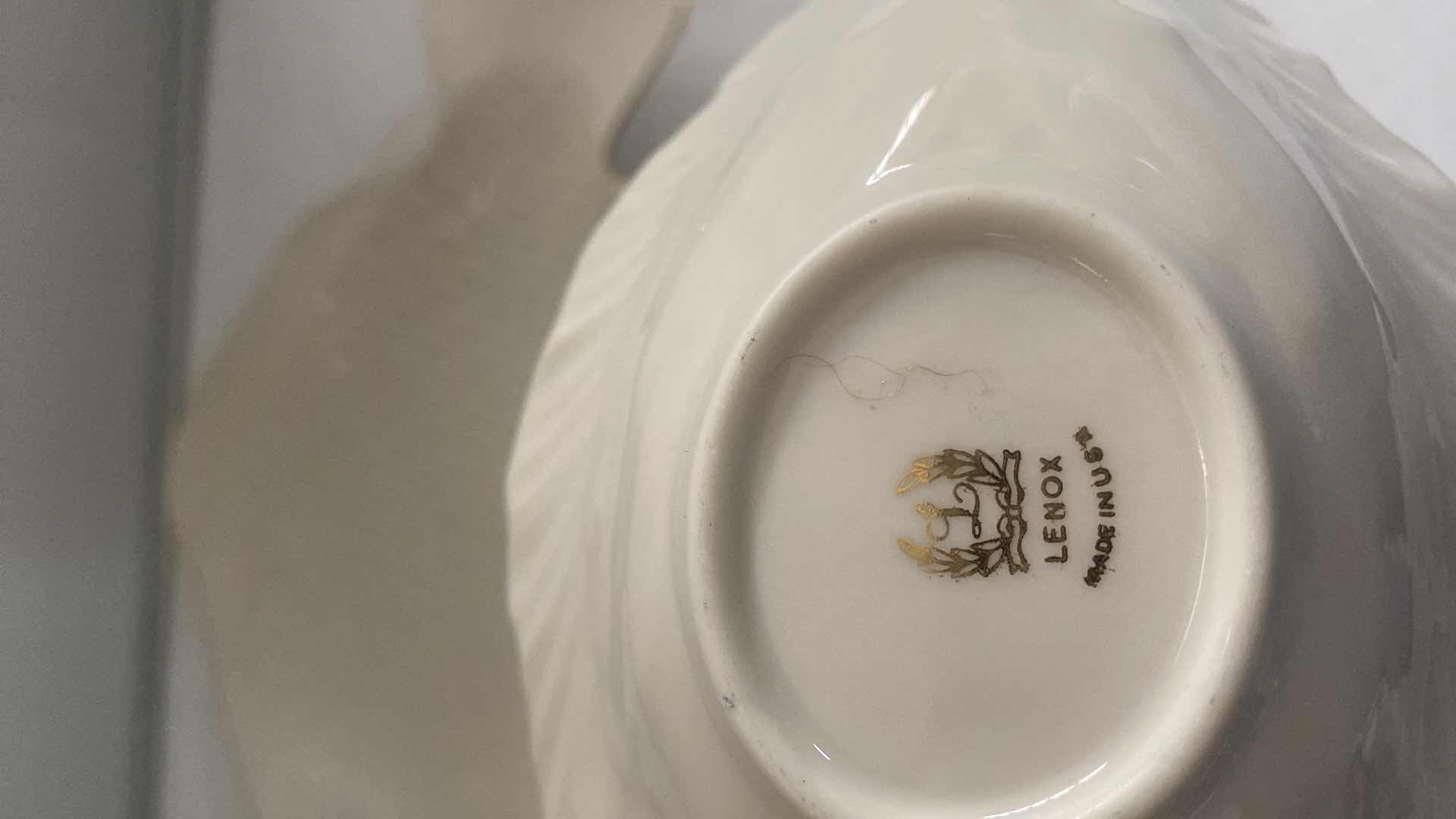 Photo 1 of VINTAGE LENOX IVORY & GOLD FISH SERVING PLATE  17” & BIWL 8”