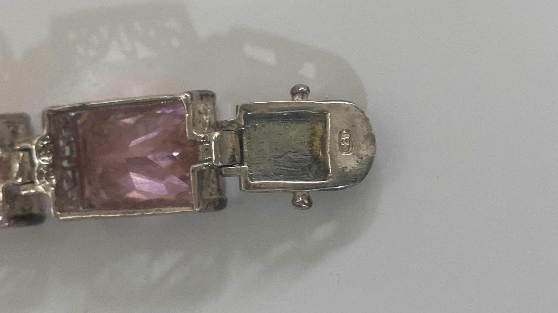 Photo 1 of VINTAGE PINK STONE BRACELET 1/2” X 7 1/2”