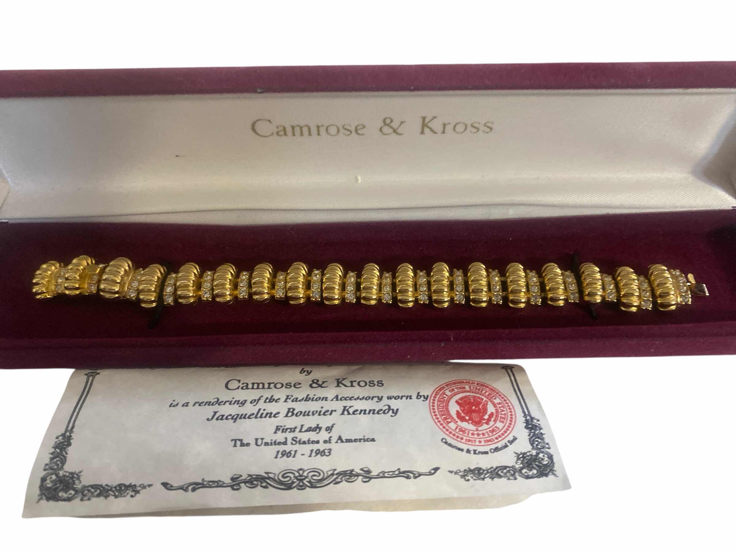 Photo 1 of VINTAGE CAMROSE & CROSS FASHION ACCESSORY BRACELET WORN BY JACQUELINE BOUVIER KENNEDY