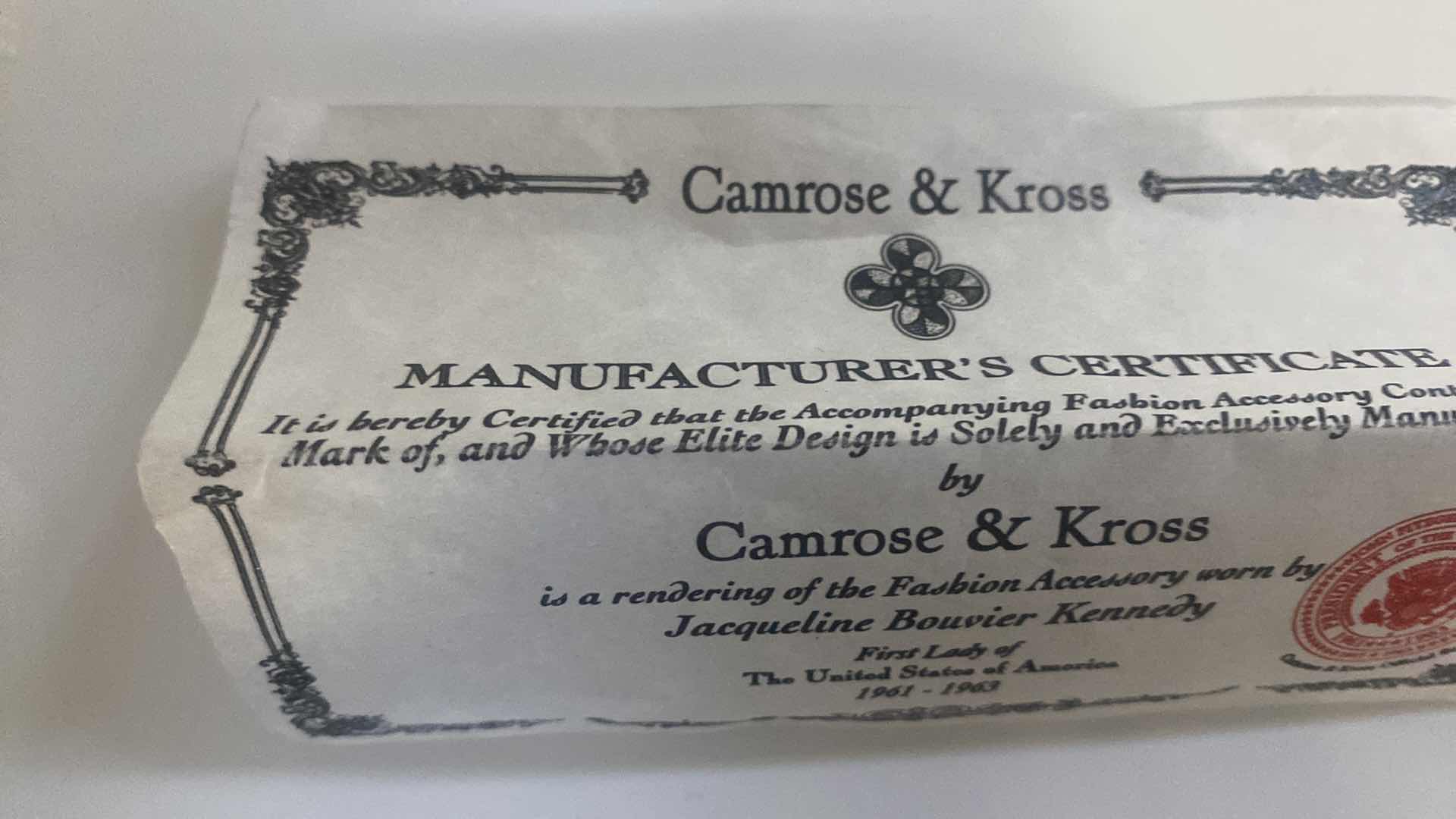 Photo 1 of VINTAGE CAMROSE & CROSS FASHION ACCESSORY BRACELET WORN BY JACQUELINE BOUVIER KENNEDY