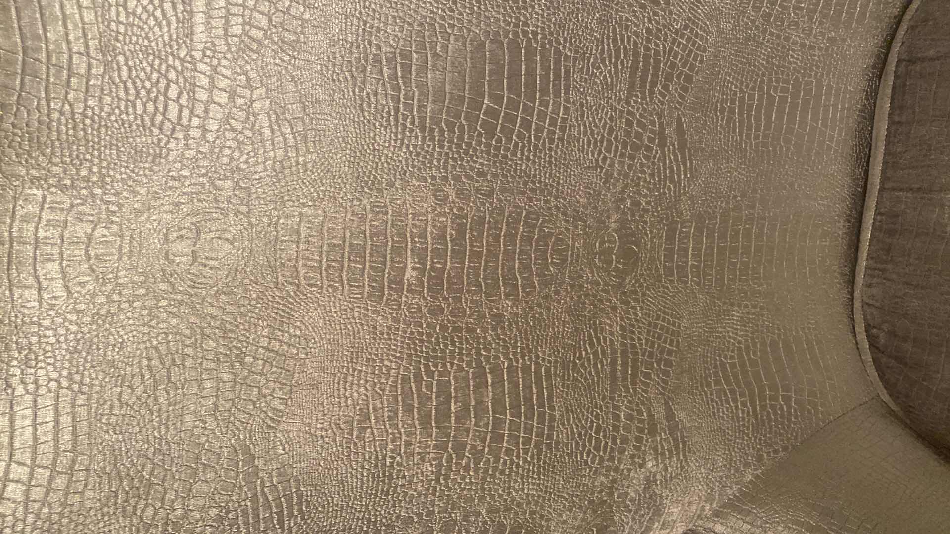 Photo 1 of SILVER ALLIGATOR PRINT WING BACK CHAIR WITH SILVER STUD DETAIL