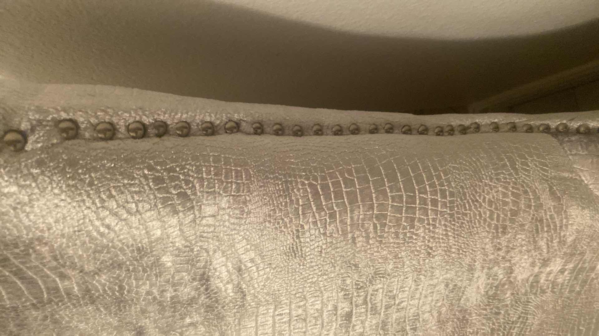 Photo 1 of SILVER ALLIGATOR PRINT WING BACK CHAIR WITH SILVER STUD DETAIL