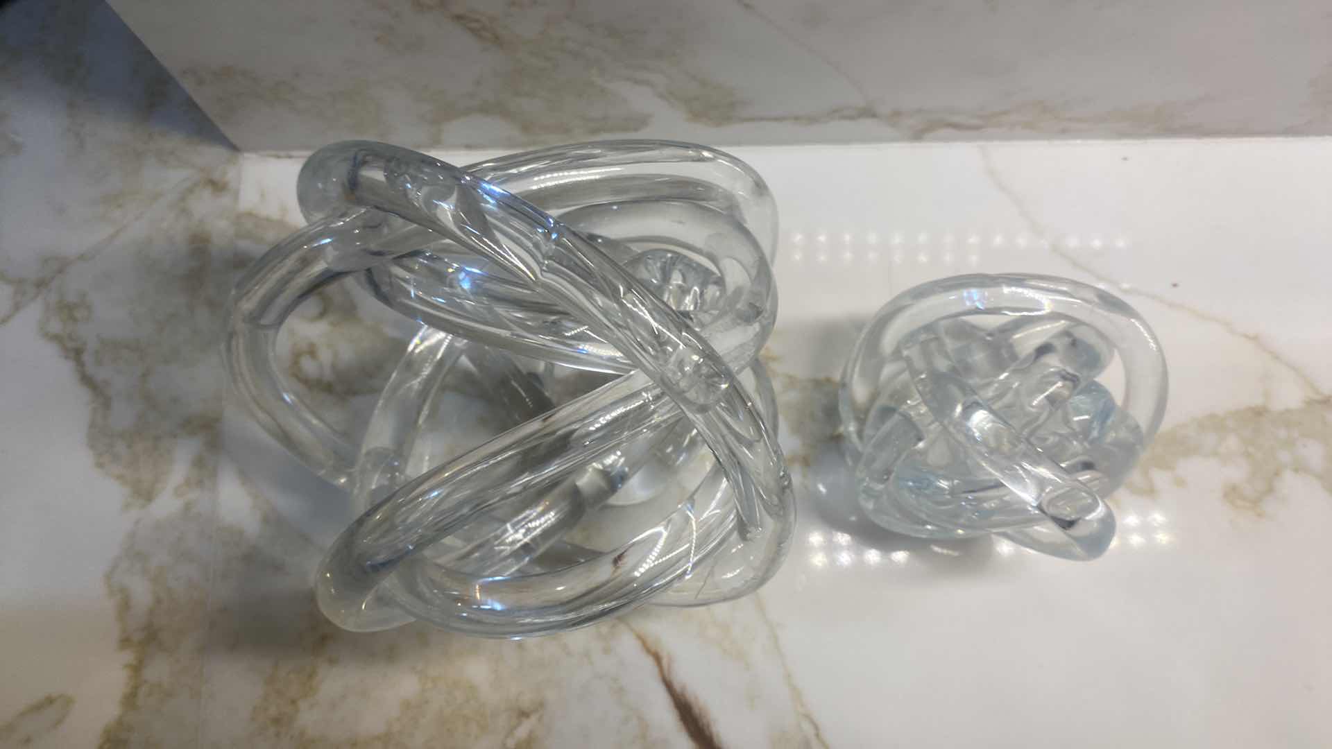 Photo 1 of ZGALLERIE CLEAR GLASS KNOTS 6” & 3”