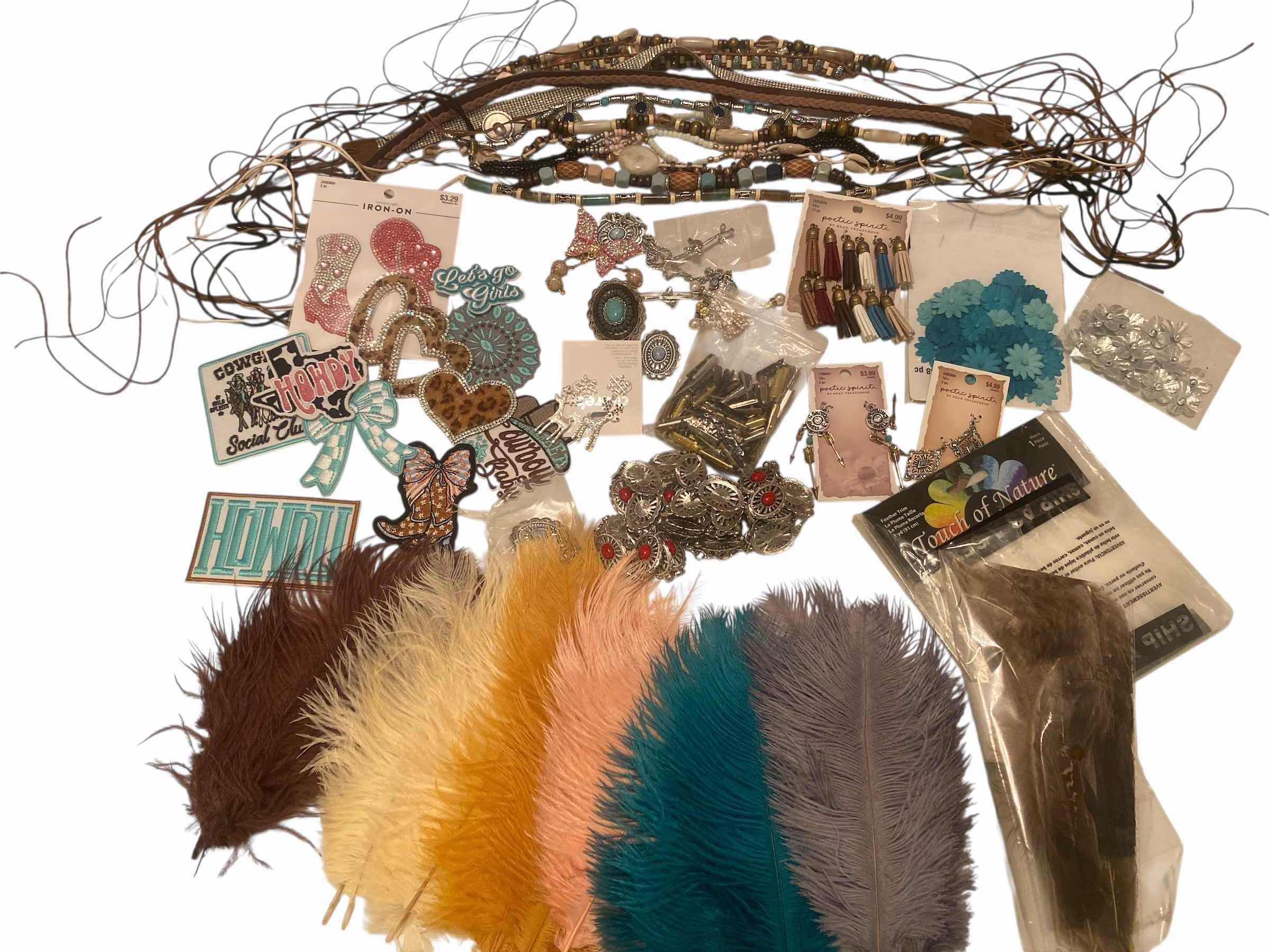 Photo 1 of CRAFT SUPPLIES - HAT BANDS & FEATHERS & JEWELRY & PATCHES