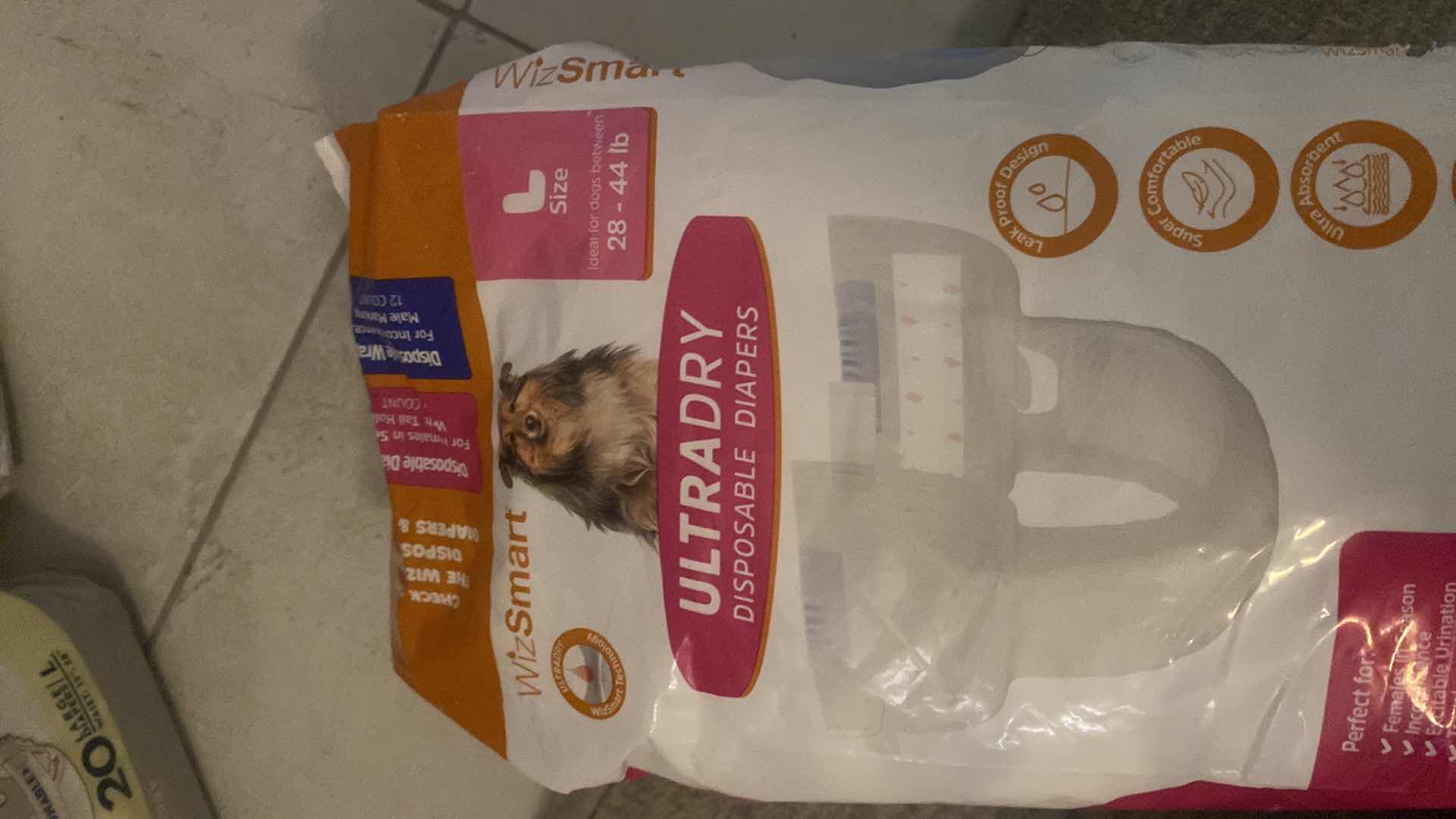 Photo 1 of 3 PKGS DOG DIAPERS MEDIUM & LARGE