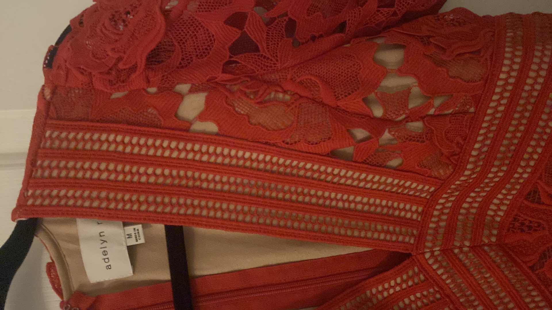 Photo 1 of WOMENS ADELYN RAE RED LACE DRESS WITH NUDE LINING SIZE MEDIUM