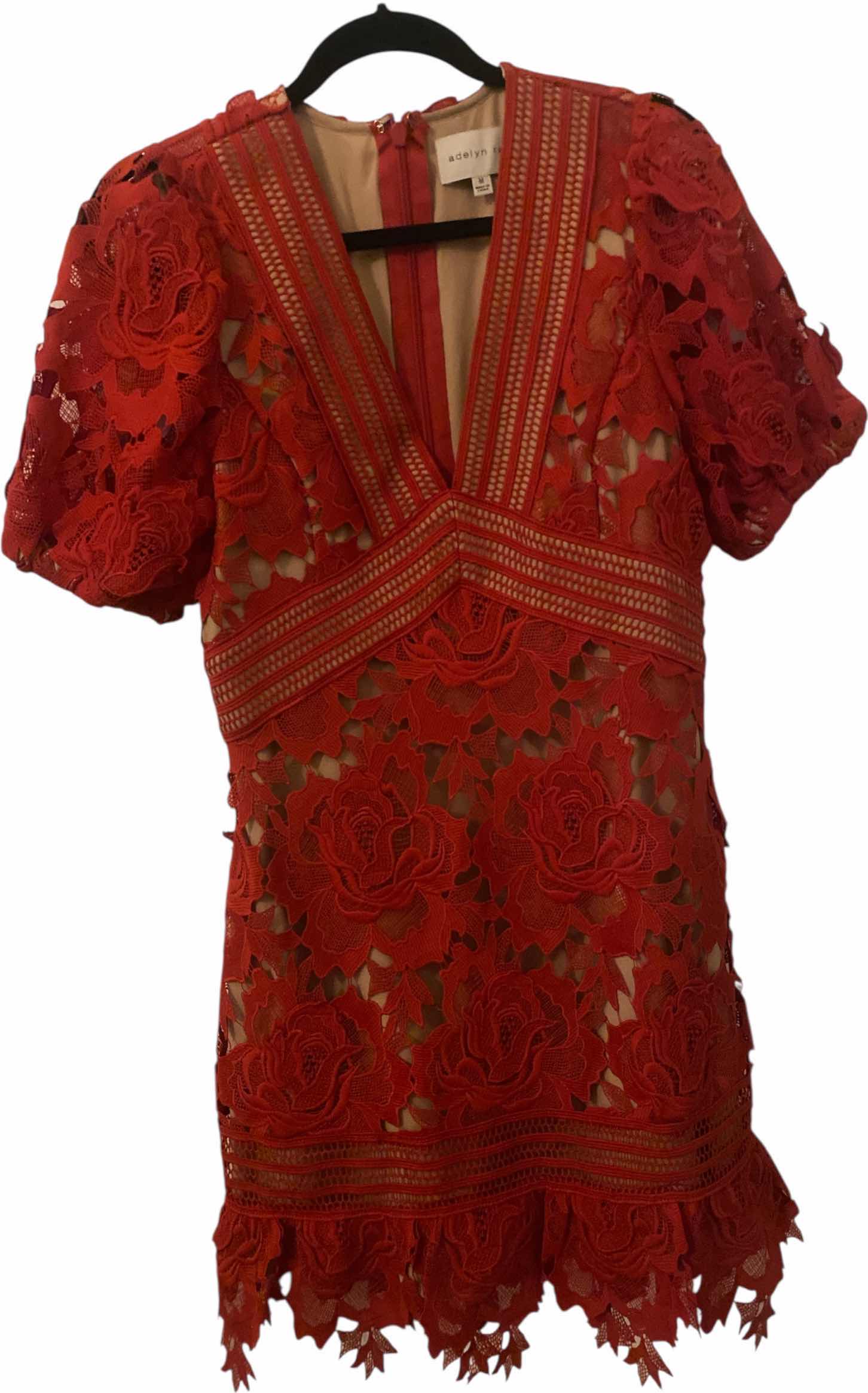 Photo 1 of WOMENS ADELYN RAE RED LACE DRESS WITH NUDE LINING SIZE MEDIUM