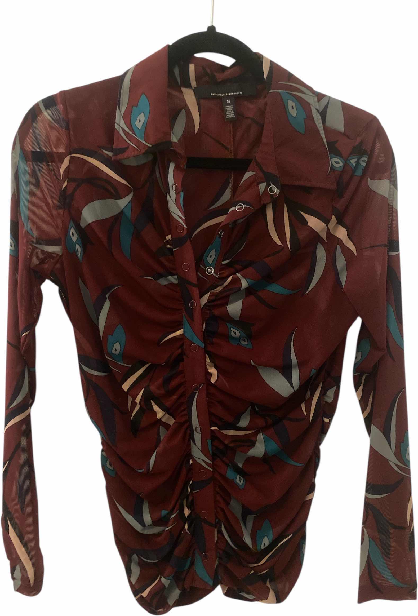 Photo 1 of WOMENS WHITE HOUSE BLACK MARKET MESH SNAP BLOUSE SIZE MEDIUM