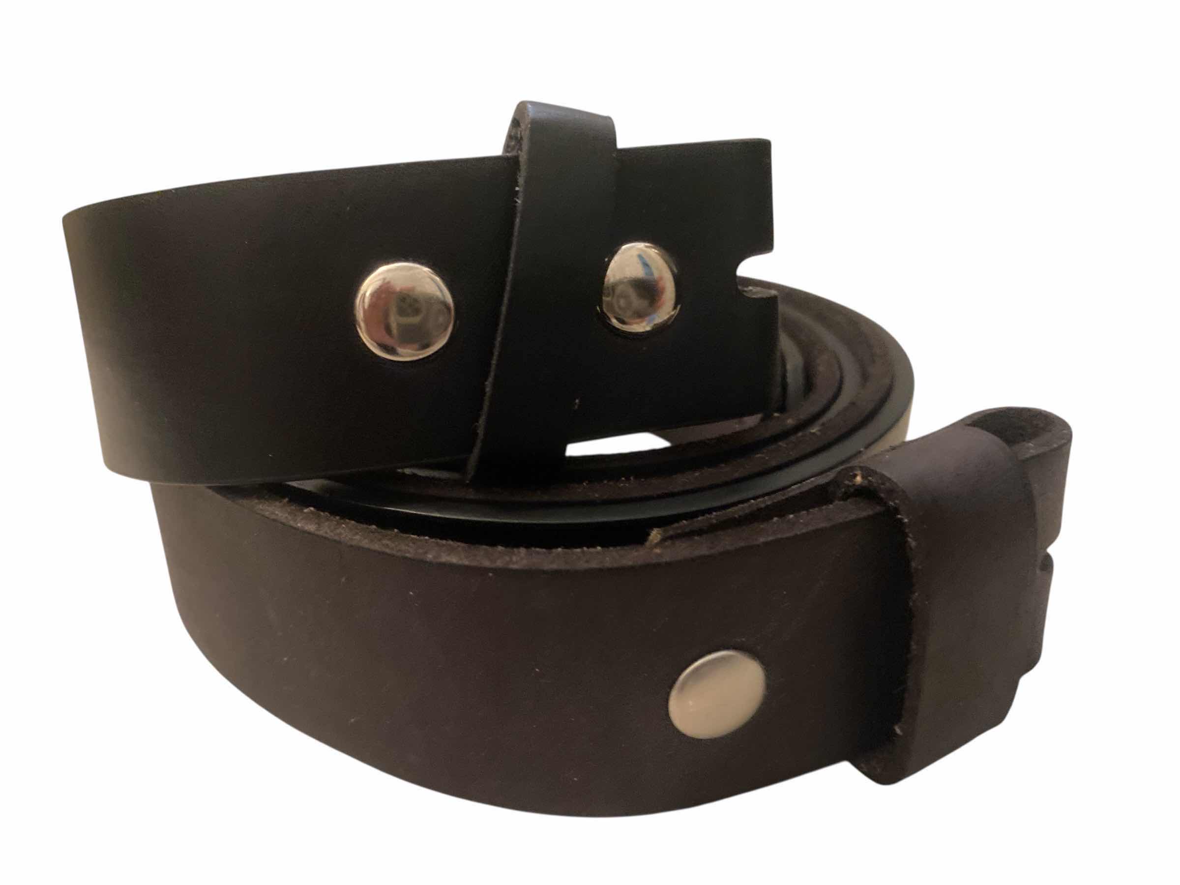 Photo 1 of 2 - REAL LEATHER  BELTS CHARCOAL & BLACK SIZE 38 (NO BUCKLES)