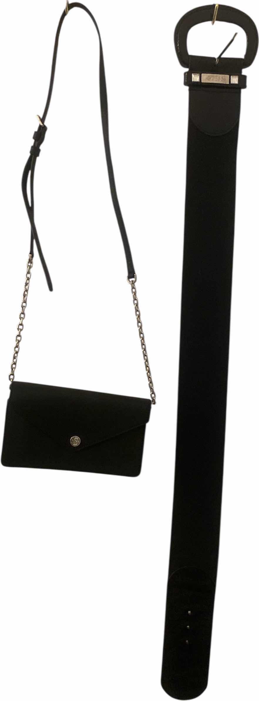 Photo 1 of MICHAEL KORS EPI LEATHER CROSSBODY BAG 8” X 5” & GUESS BELT SIZE MEDIUM