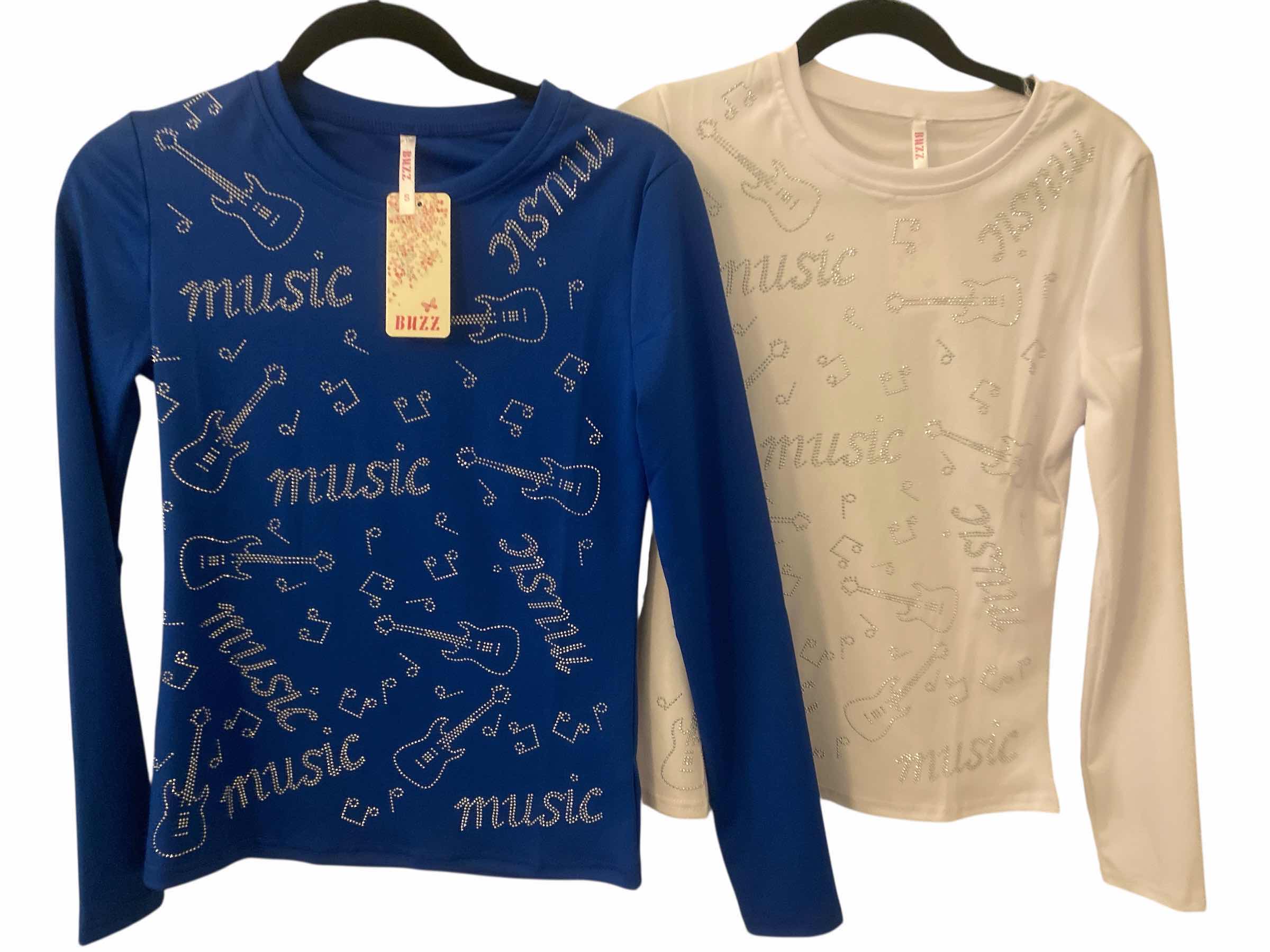 Photo 1 of NEW WOMEN’s MUSIC LONG  SLEEVE TEES SIZE SMALL & MEDIUM
