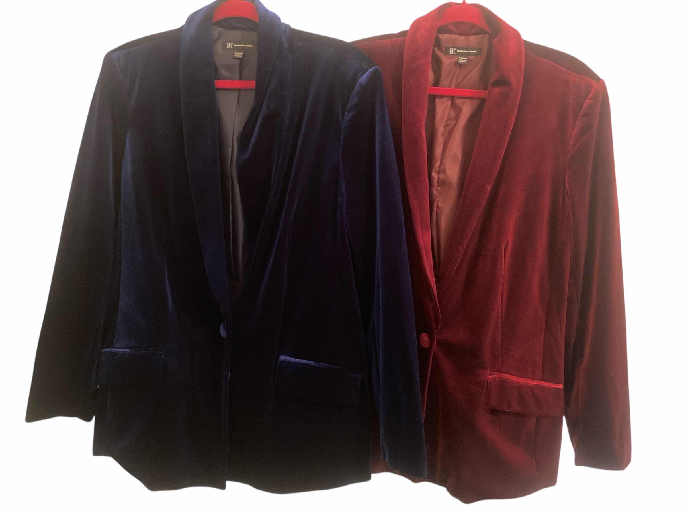 View 1 of 2 - WOMENS INC VELVET BLAZERS BLUE & BURGUNDY SIZE X LARGE