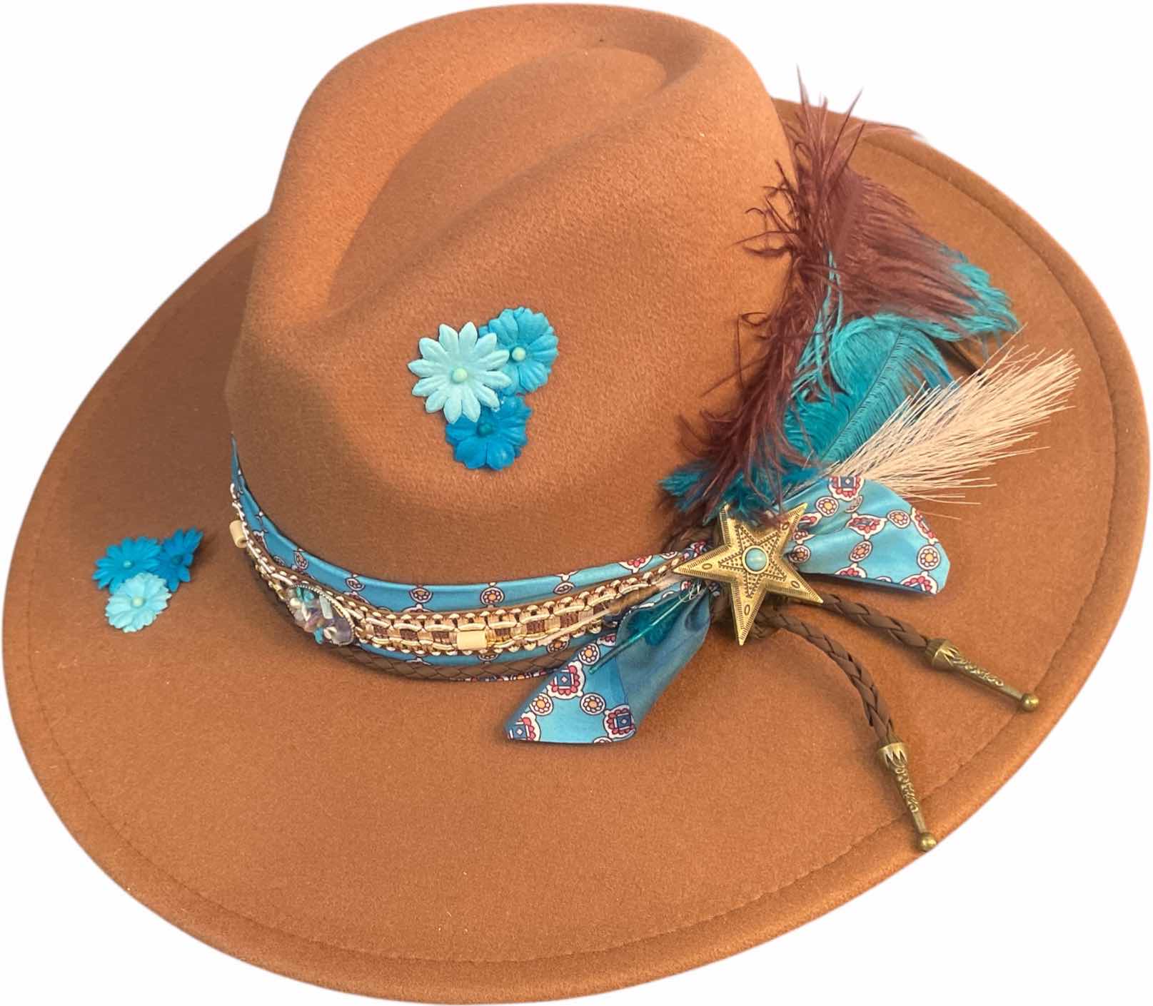 Photo 1 of CUSTOM DECORATED FEDORA WITH INTERIOR RIBBON TO ADJUST FIT