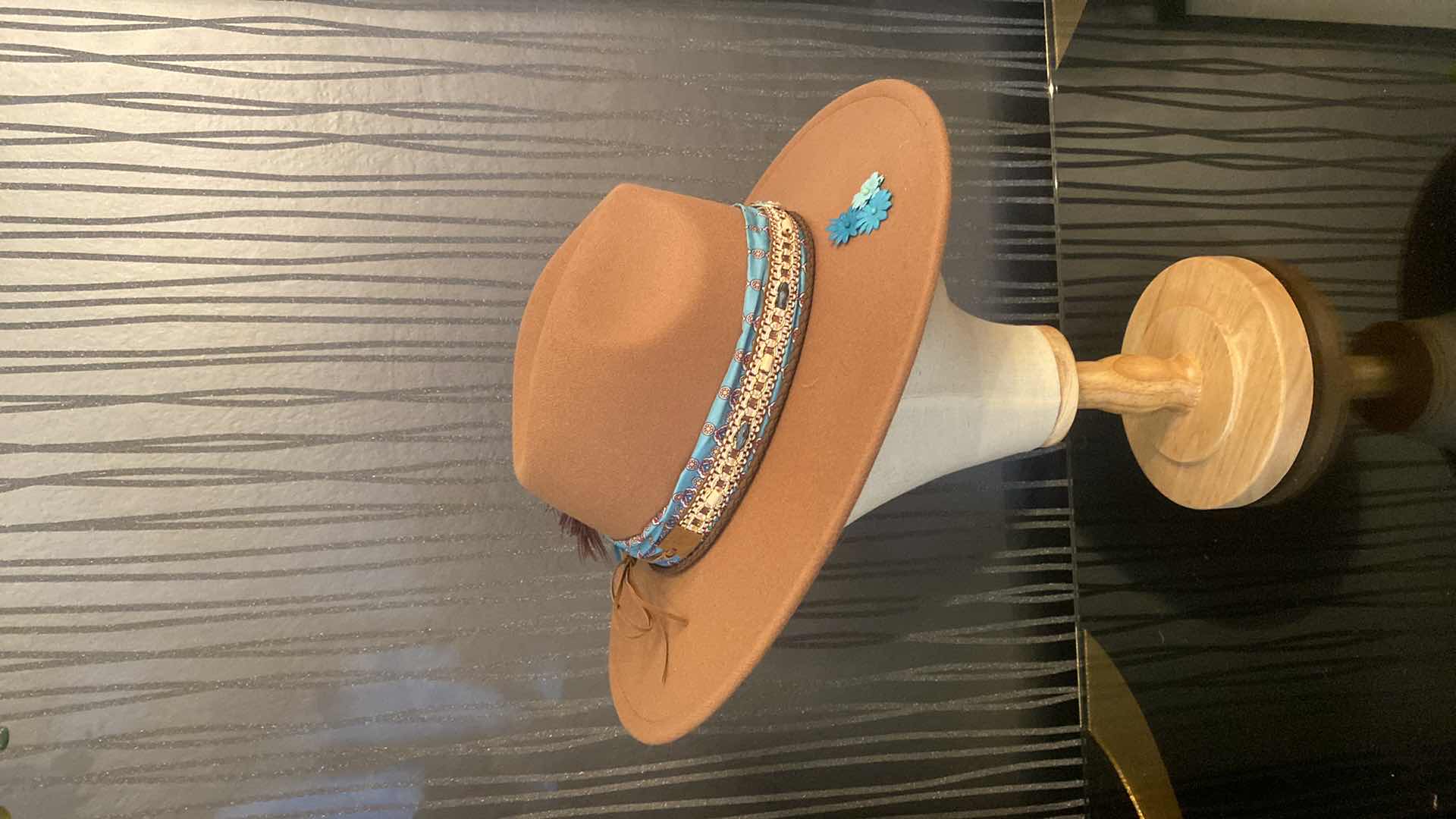 Photo 1 of CUSTOM DECORATED FEDORA WITH INTERIOR RIBBON TO ADJUST FIT