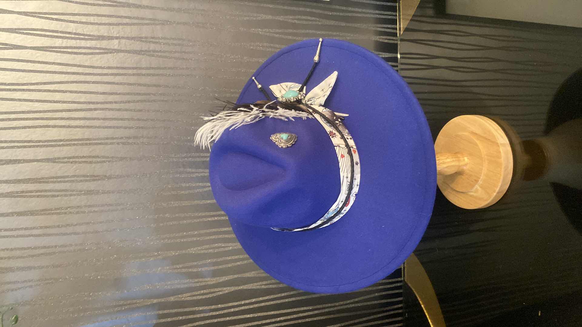 Photo 1 of NEW CUSTOM DECORATED FEDORA WITH INTERIOR RIBBON TO ADJUST FIT