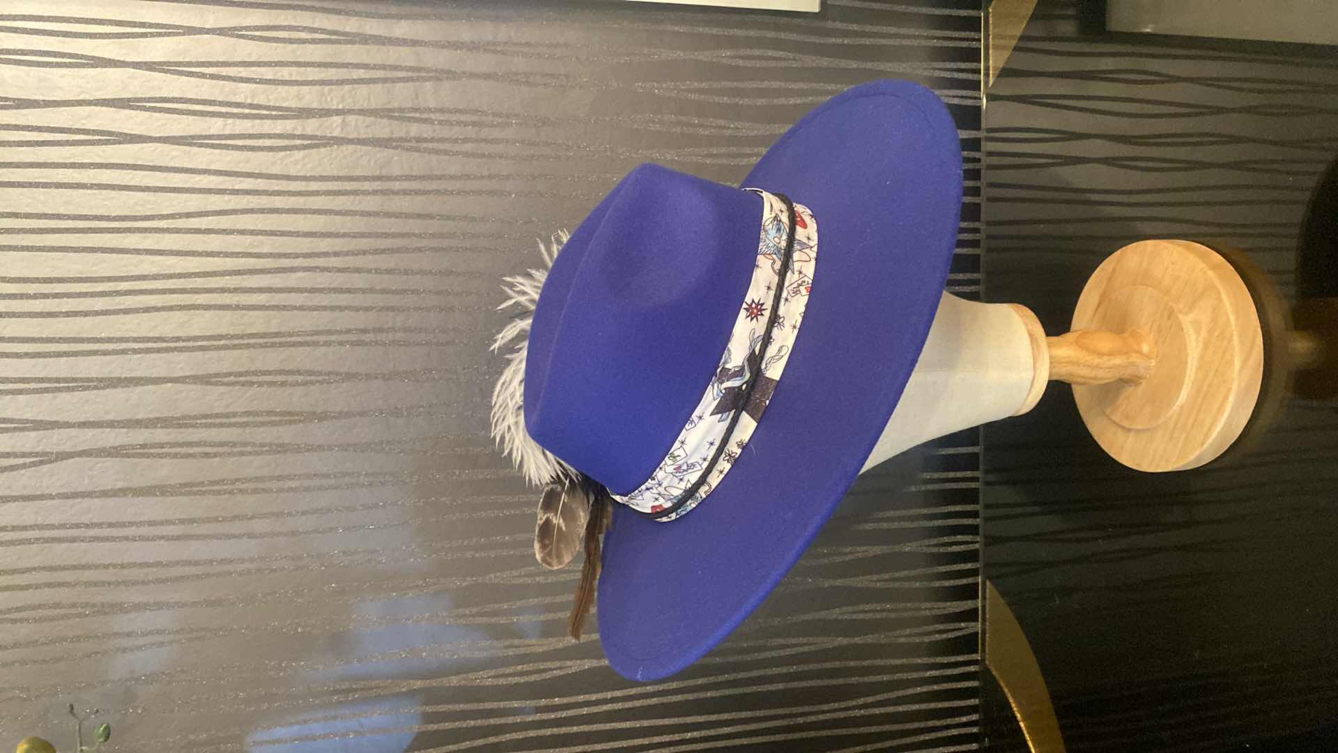 Photo 1 of NEW CUSTOM DECORATED FEDORA WITH INTERIOR RIBBON TO ADJUST FIT