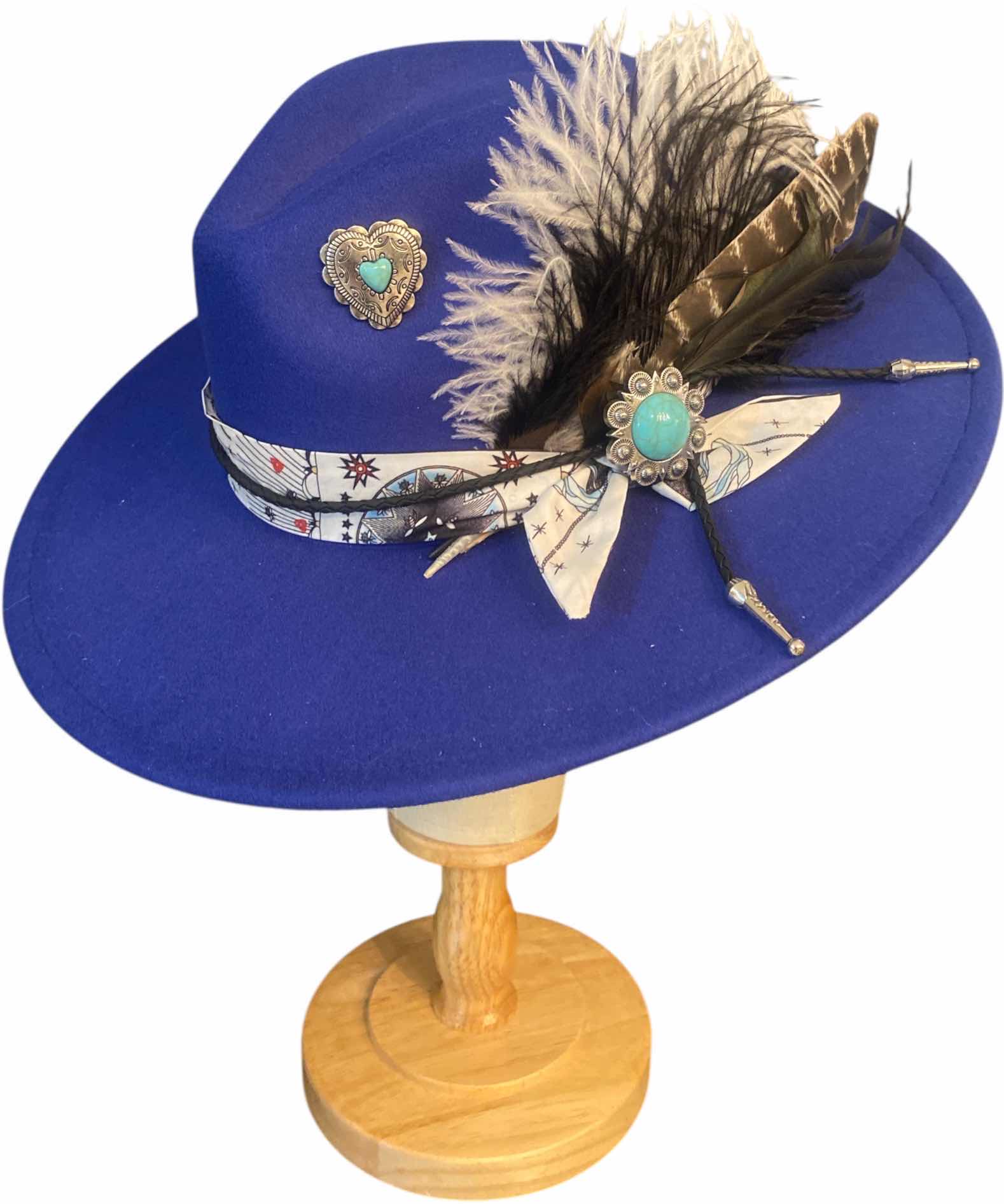 Photo 1 of NEW CUSTOM DECORATED FEDORA WITH INTERIOR RIBBON TO ADJUST FIT