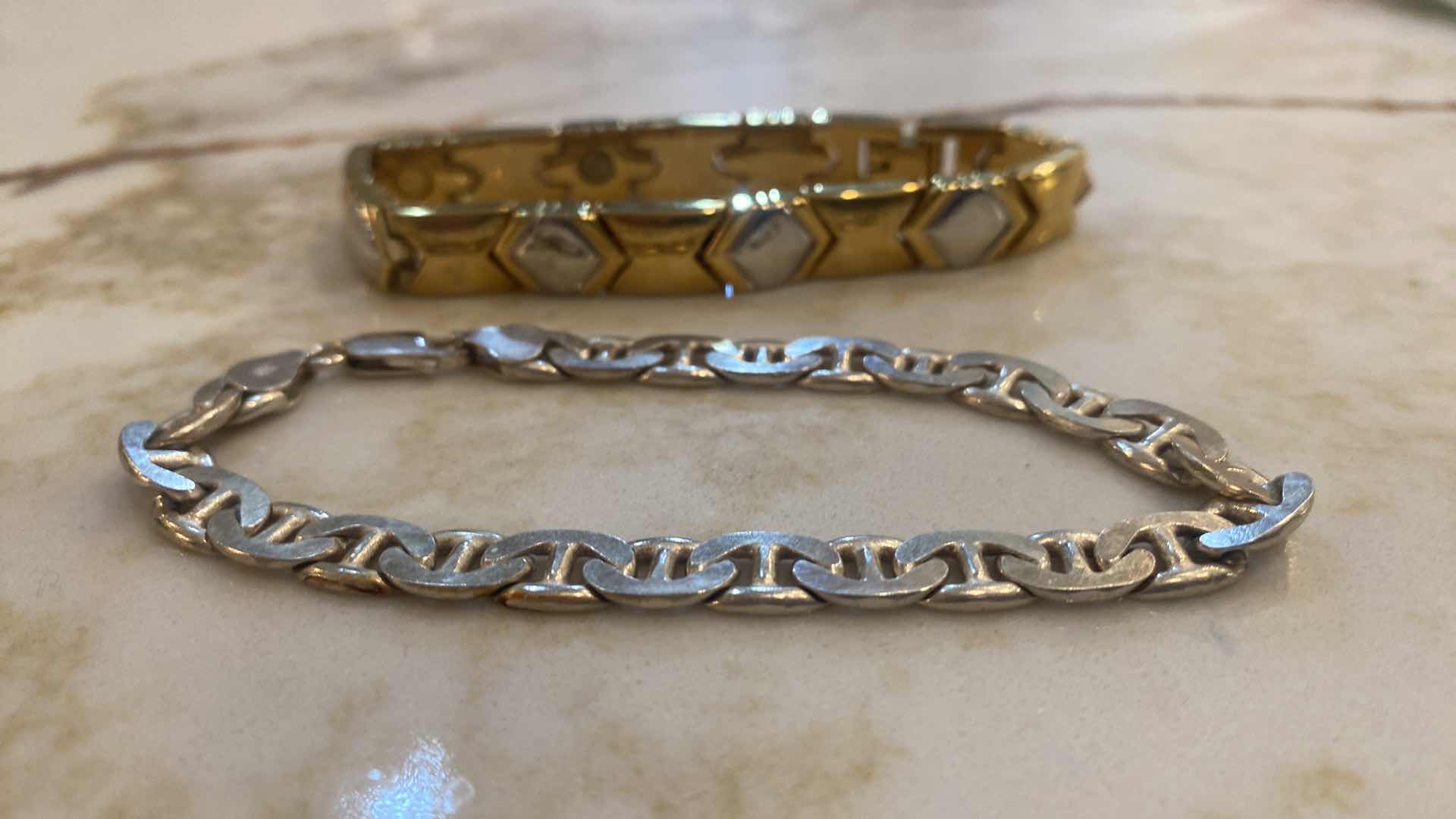 Photo 1 of MENS STERLING 925 BRACELET 19.16 & MIXED METAL BRACELET