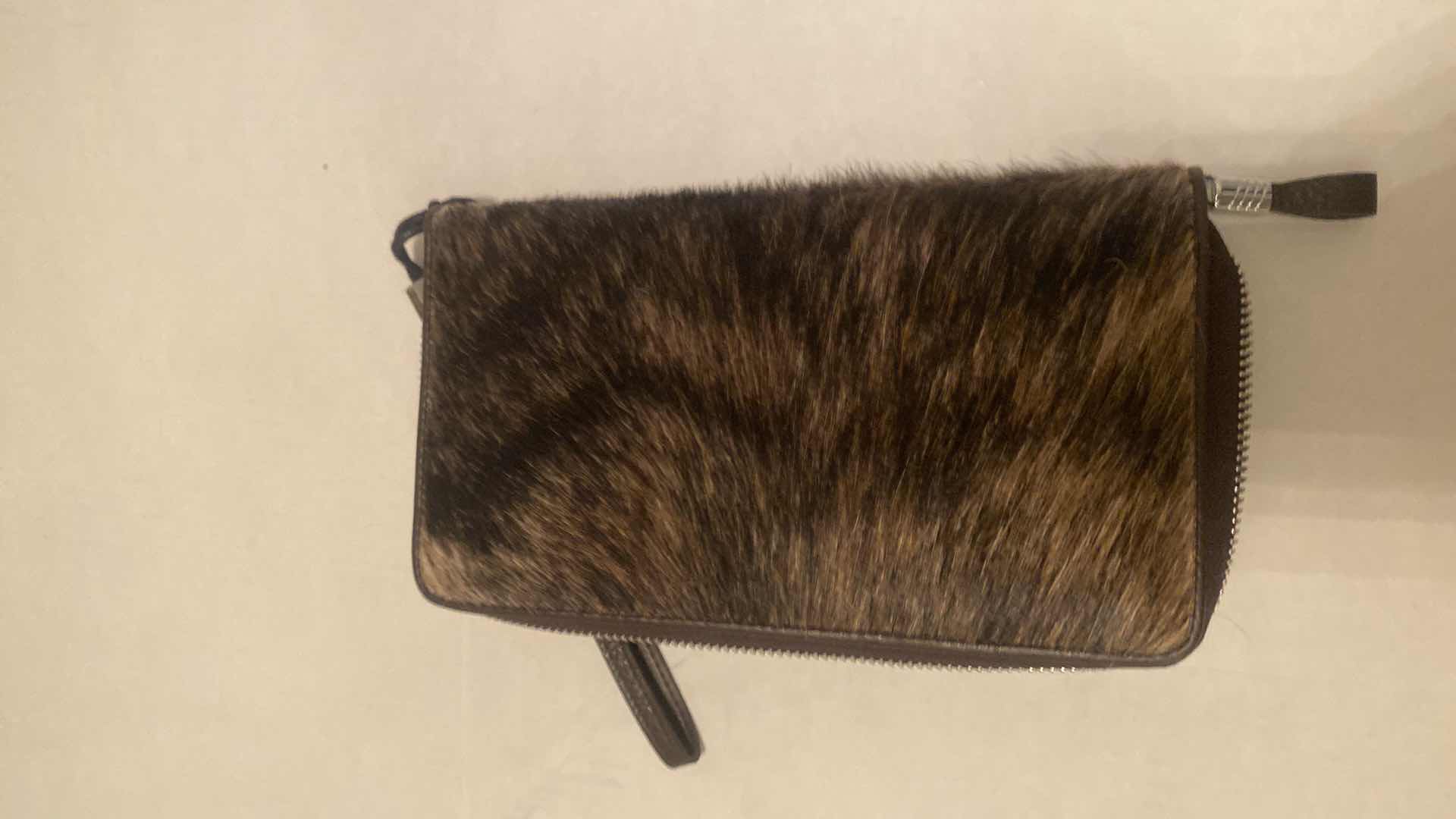 Photo 1 of RAVIANI BRINDLE HIDE & LEATHER CLUTCH
