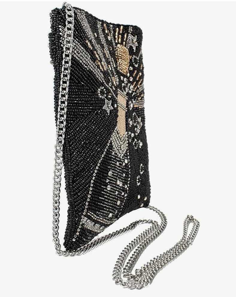 Photo 1 of MARY FRANCES BUBBLY BEADED CROSSBODY BAG WITH ZIPPER, EXTERIOR PHONE POCKET & CHAIN 6“ X 8“