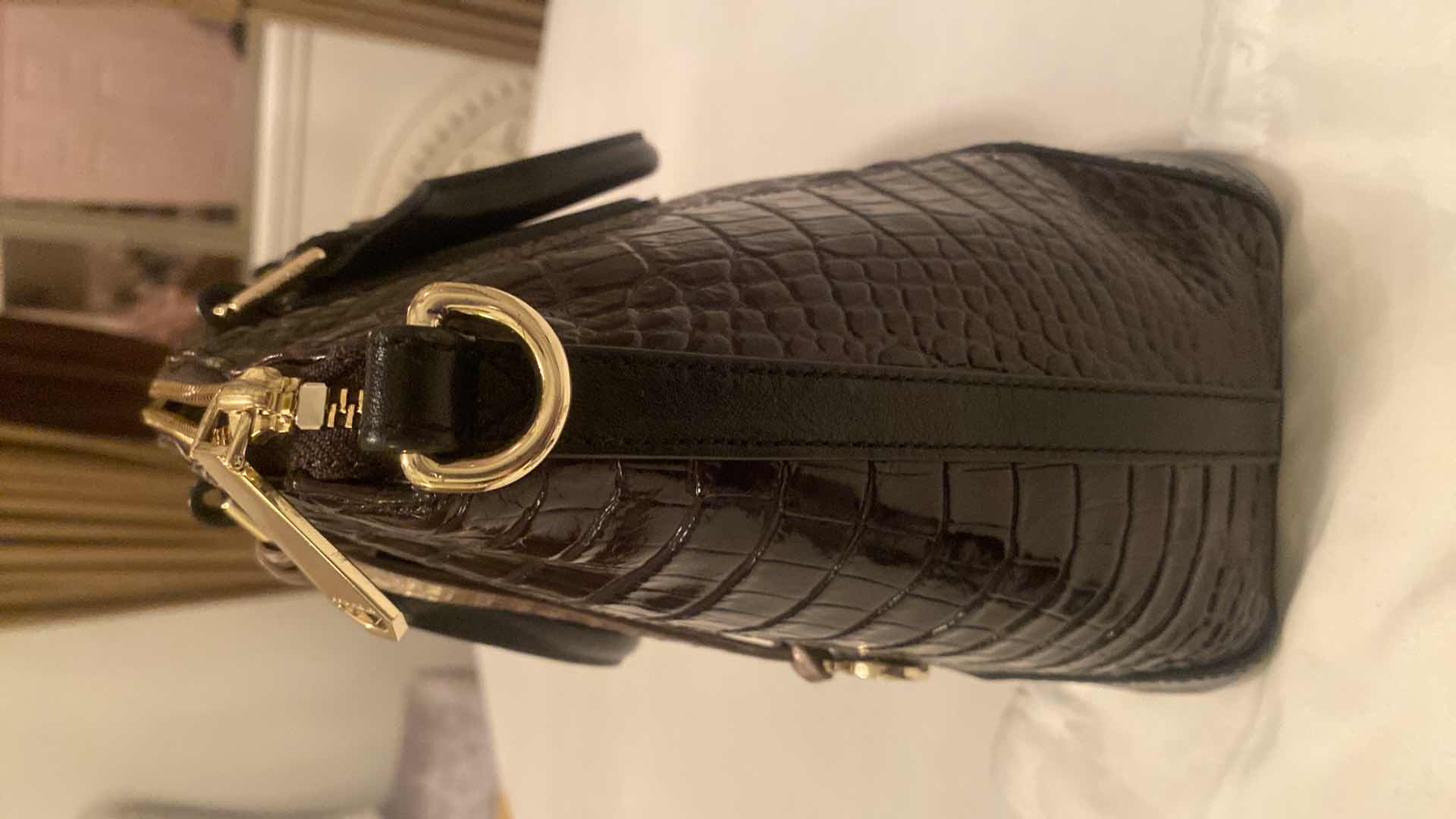 Photo 1 of BRAHMIN DUAL CARRY DUXBURY LEATHER SATCHEL IN IRONWOOD ALZETTE  11” X 4 1/2” H10” & LONG CREDIT CARD WALLET WITH DUST BAG