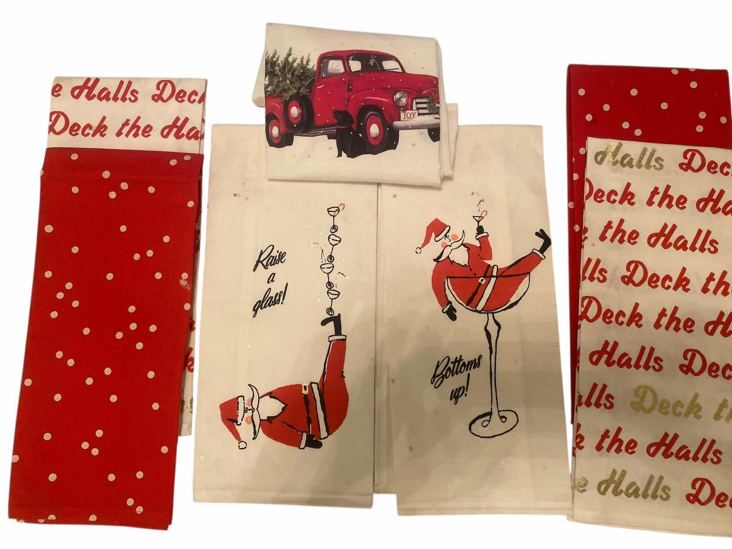 Photo 1 of 6 - KATE SPADE CHRISTMAS FLOURSACK TOWELS & 1 CHRISTMAS TRUCK