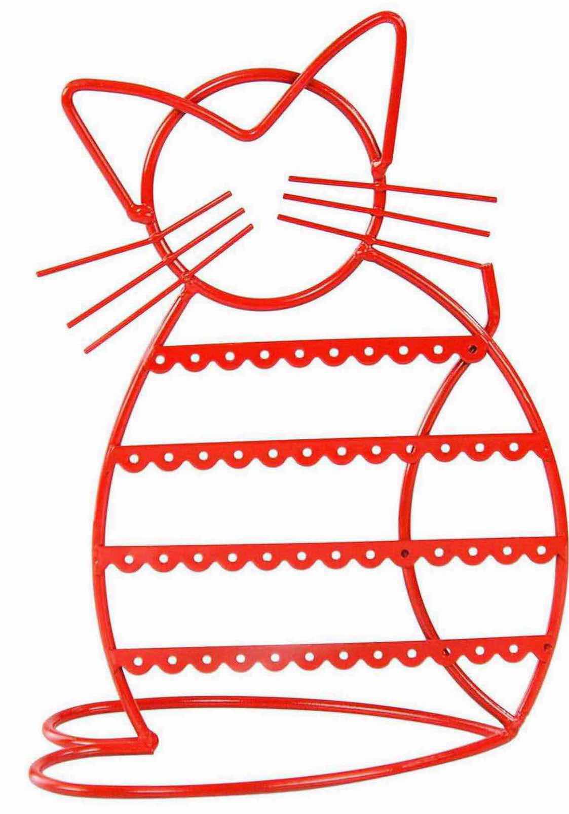 Photo 1 of NEW CASE OF ARAD CAT-SHAPED EARRING HOLDER/ORGANIZER DISPLAY, RED (16 PCS/CASE)