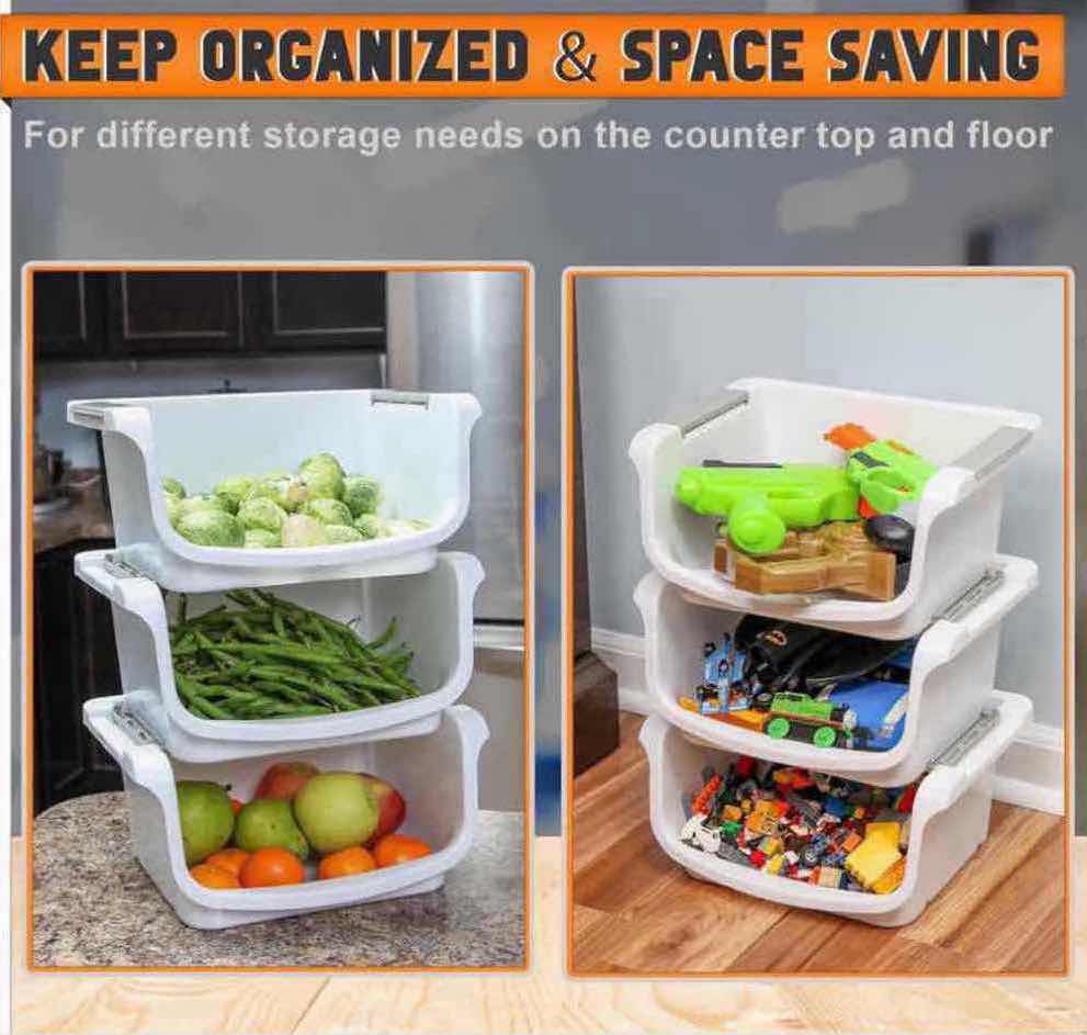 Photo 1 of NEW CASE HOME-X SMALL NESTING/STACKABLE STORAGE BINS, 3 BINS PER SET (1 CASE/6 SETS)