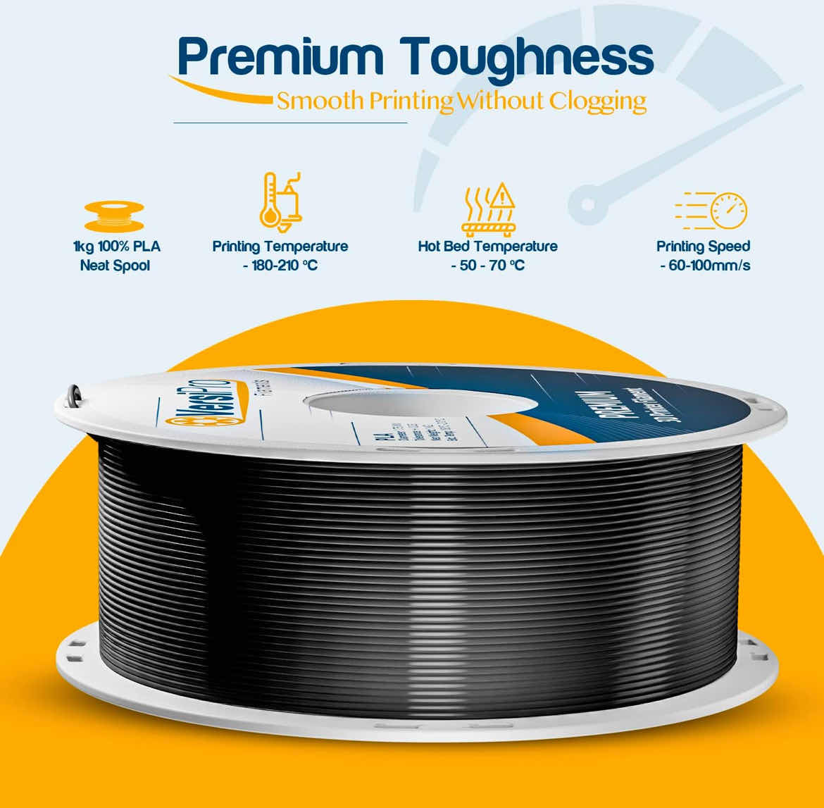 Photo 1 of NEW VERSIPRO FILAMENTS PREMIUM 3D PRINTER BLACK FILAMENT (1 SPOOL/2.2LB)